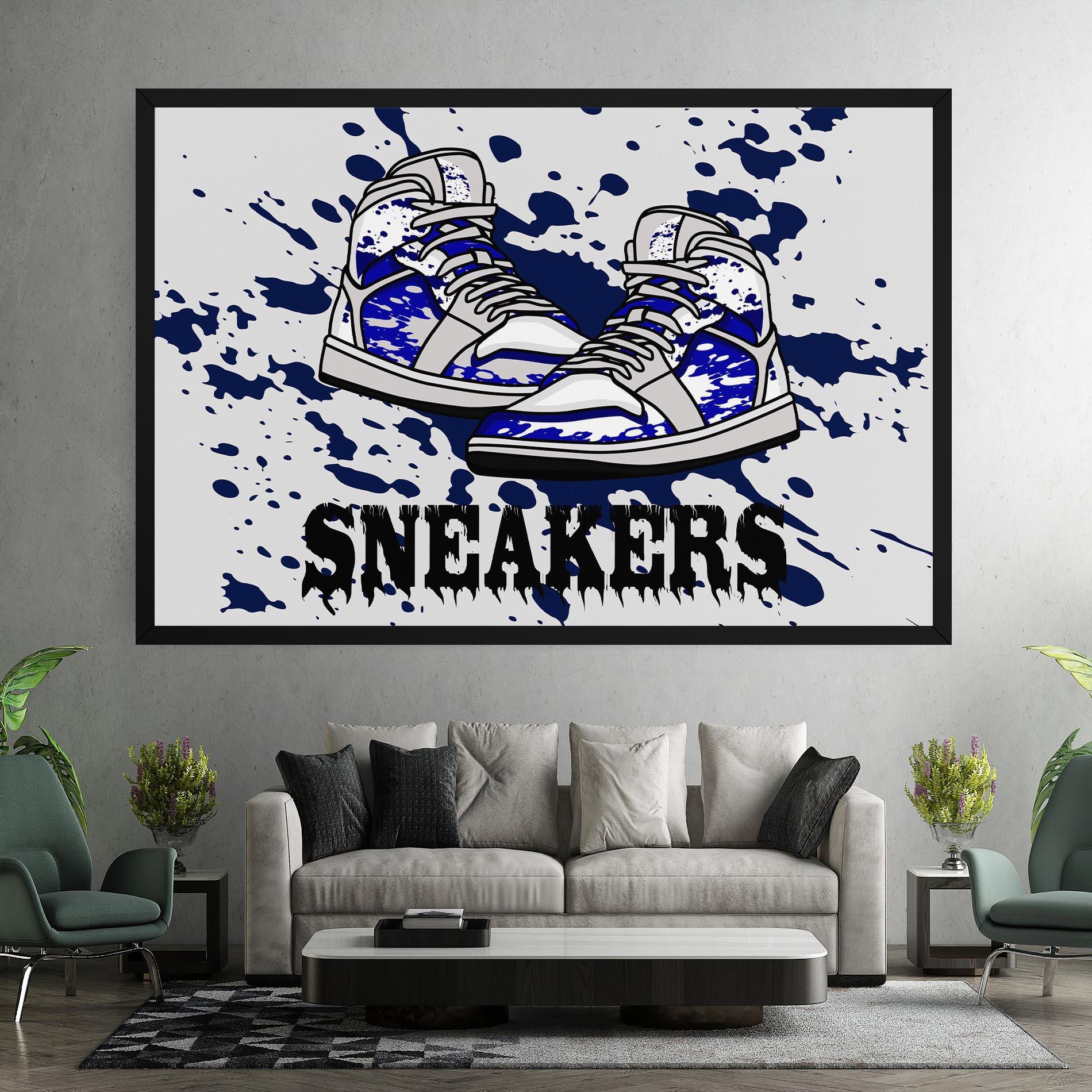 Tablou Canvas Dark Blue Sneakers mockup 7