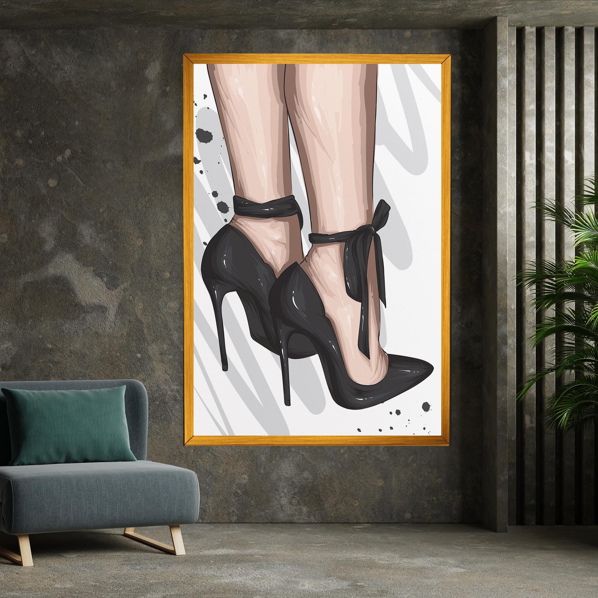 Tablou Canvas Black Woman Shoes mockup 7