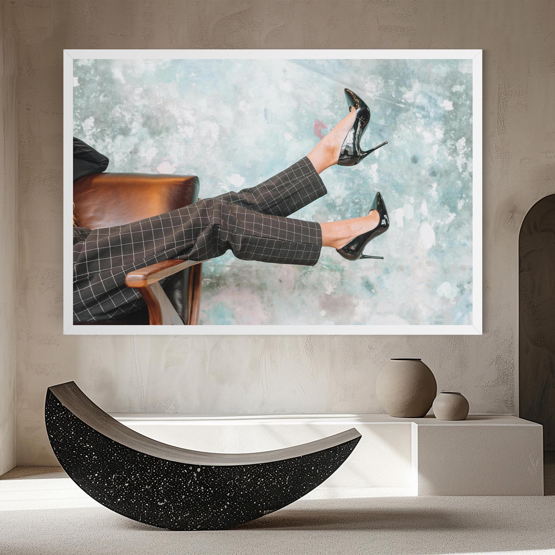 Tablou Canvas Black Shoes On Chair mockup 8