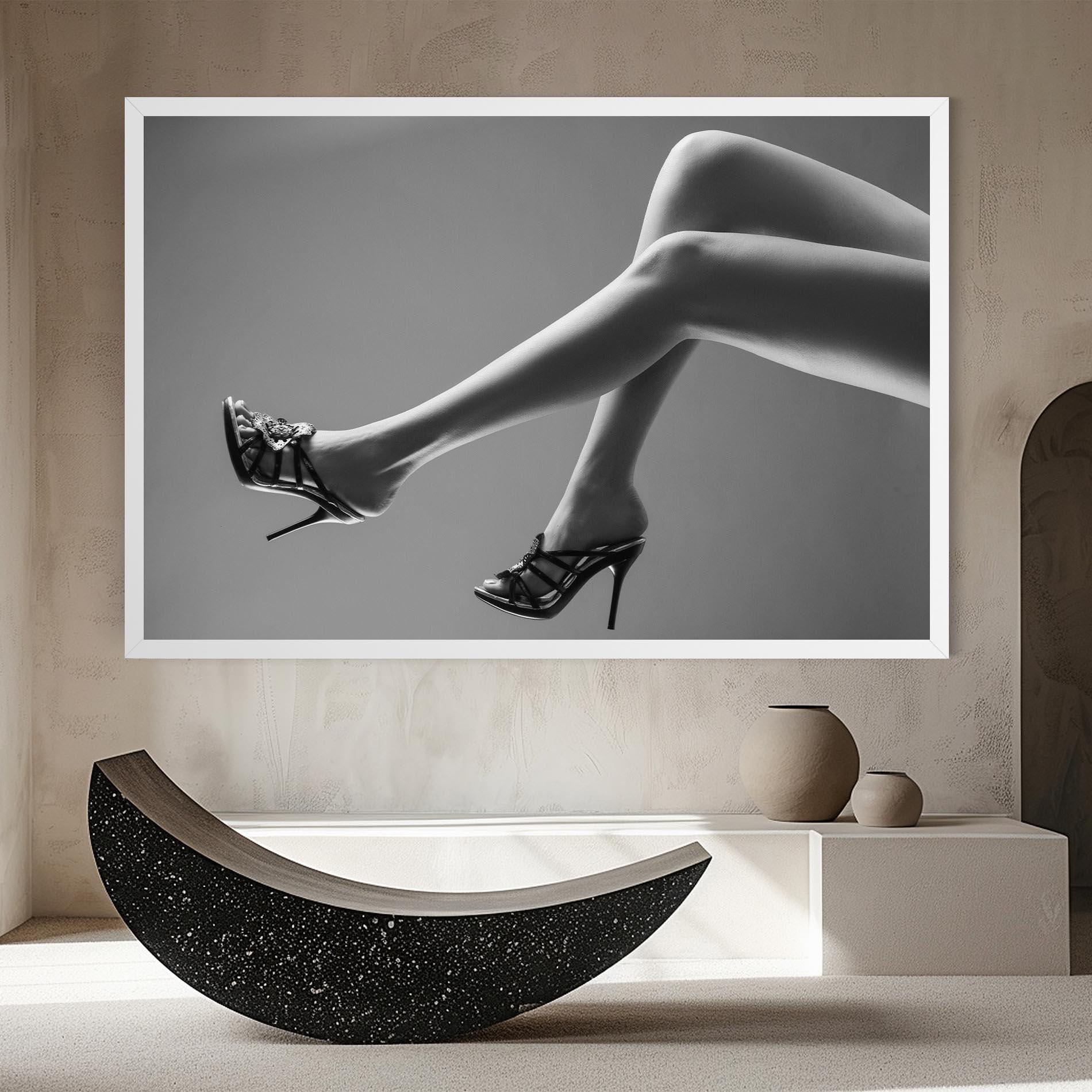 Tablou Canvas Black Shoes On Grey mockup 8