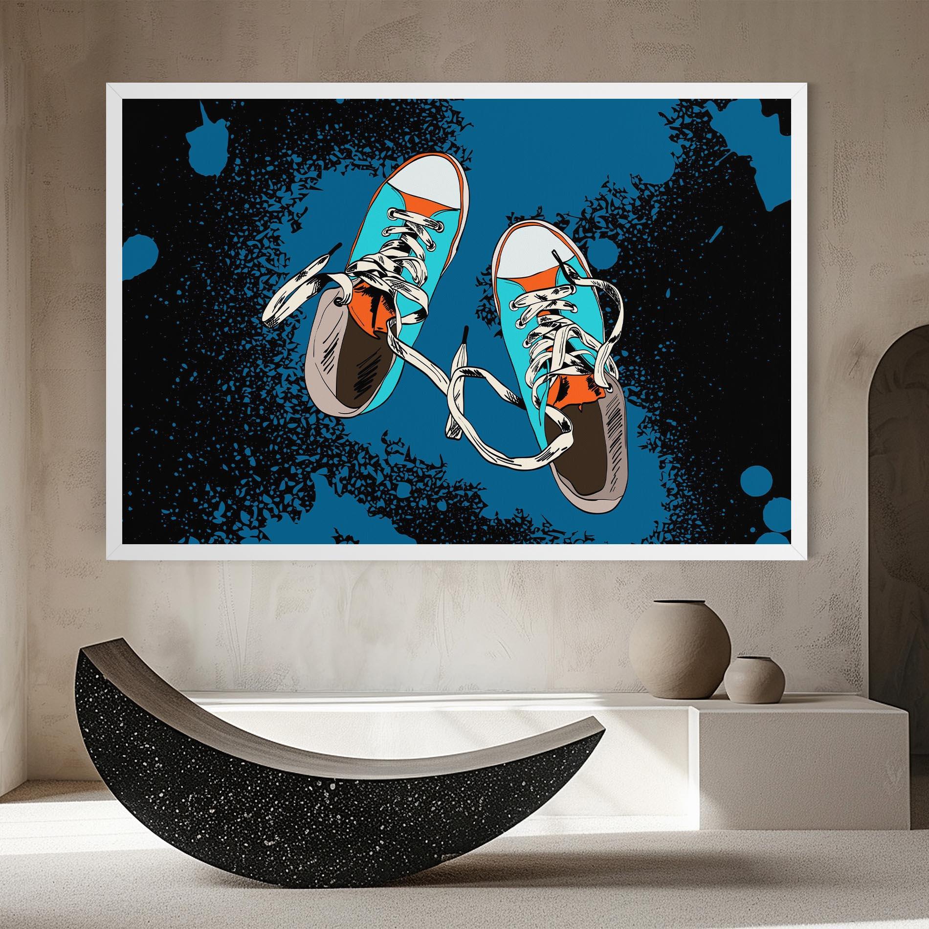 Tablou Canvas Blue Shoes Splash mockup 8