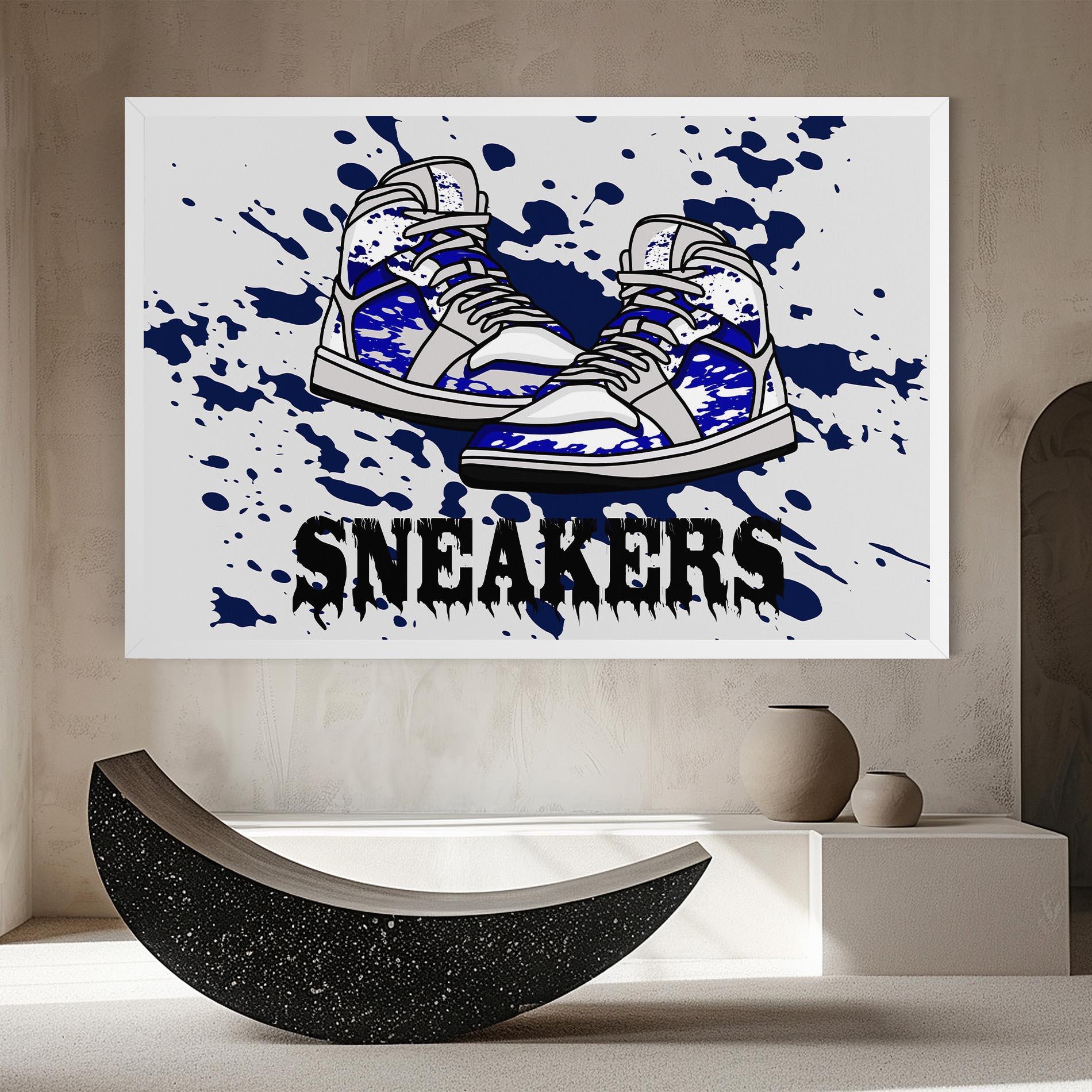 Tablou Canvas Dark Blue Sneakers mockup 8