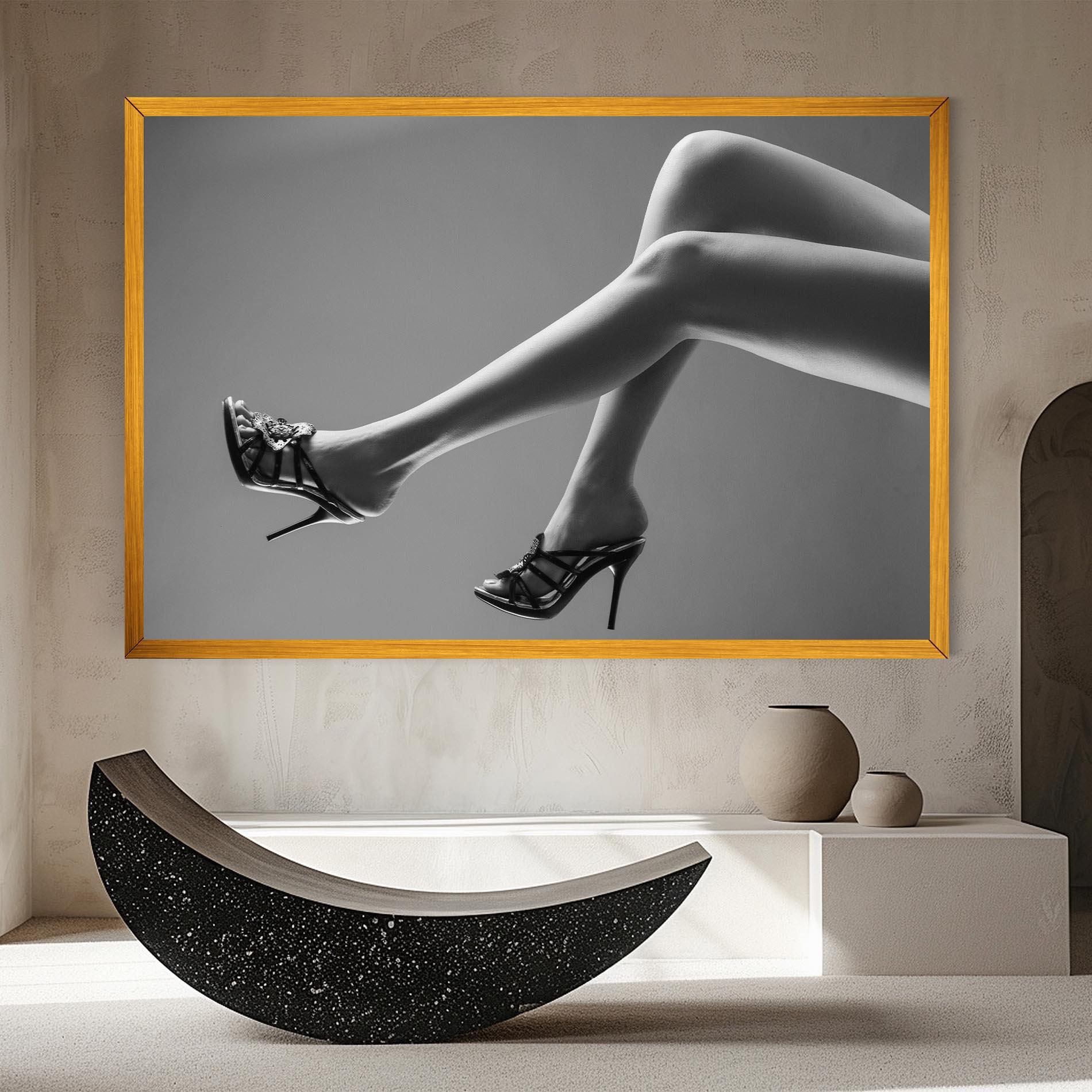 Tablou Canvas Black Shoes On Grey mockup 8