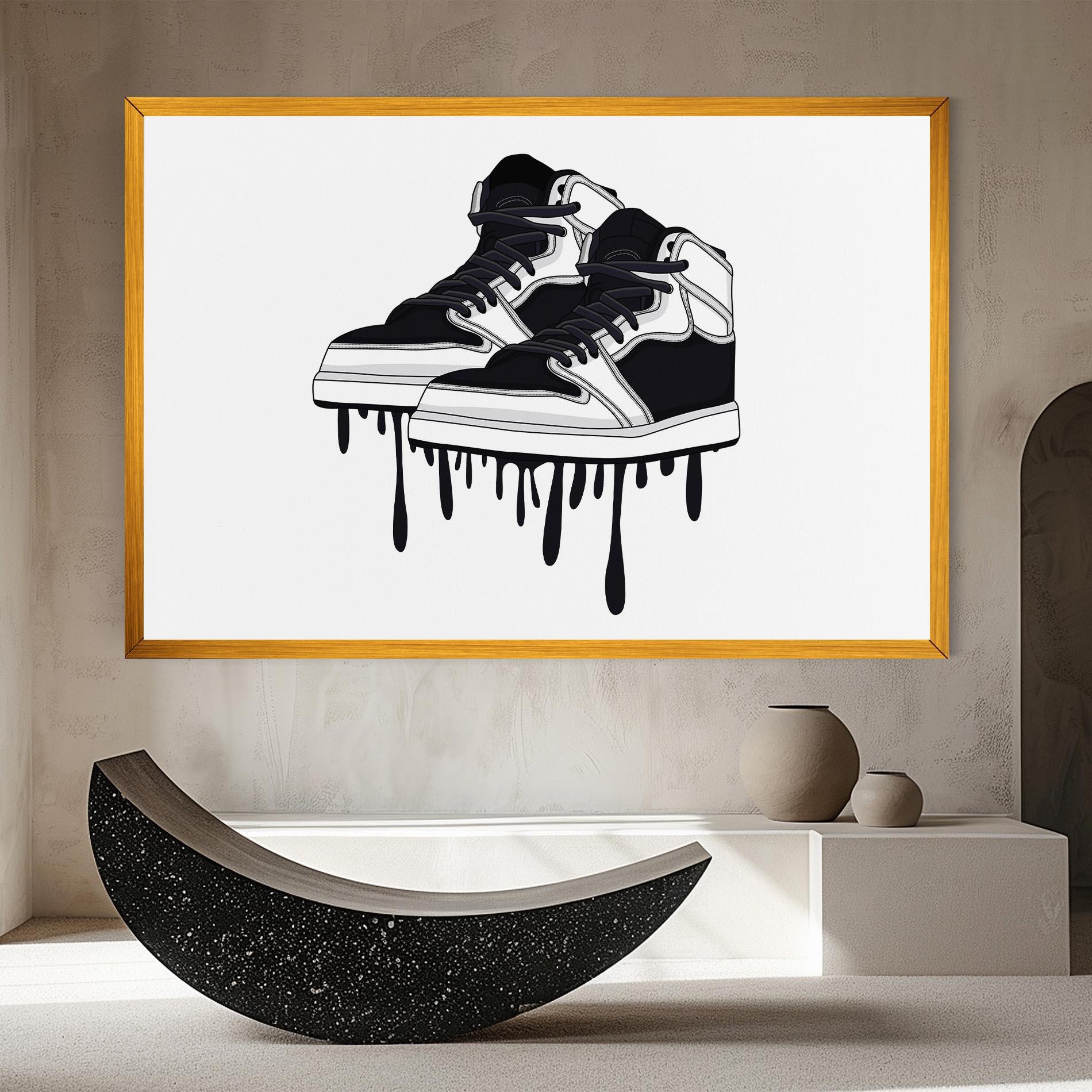 Tablou Canvas Black White Shoes mockup 8