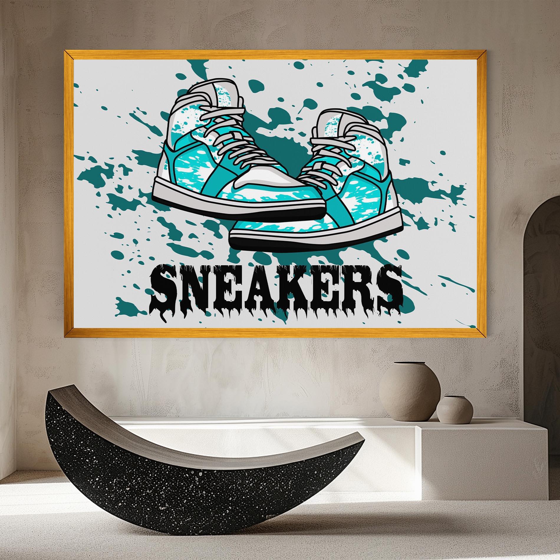 Tablou Canvas Light Blue Sneakers mockup 8