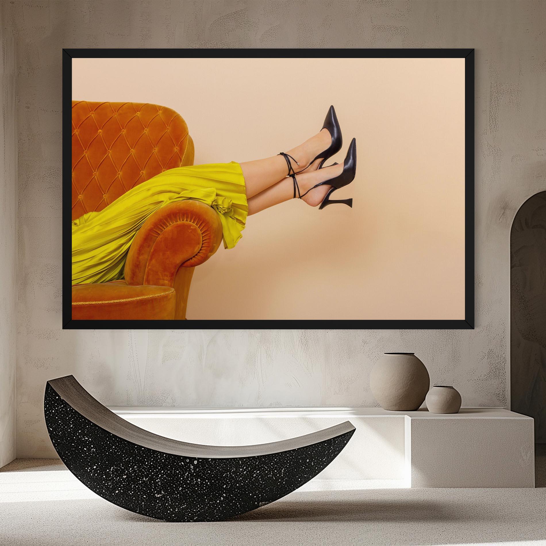 Tablou Canvas Black Heals On Cream mockup 8