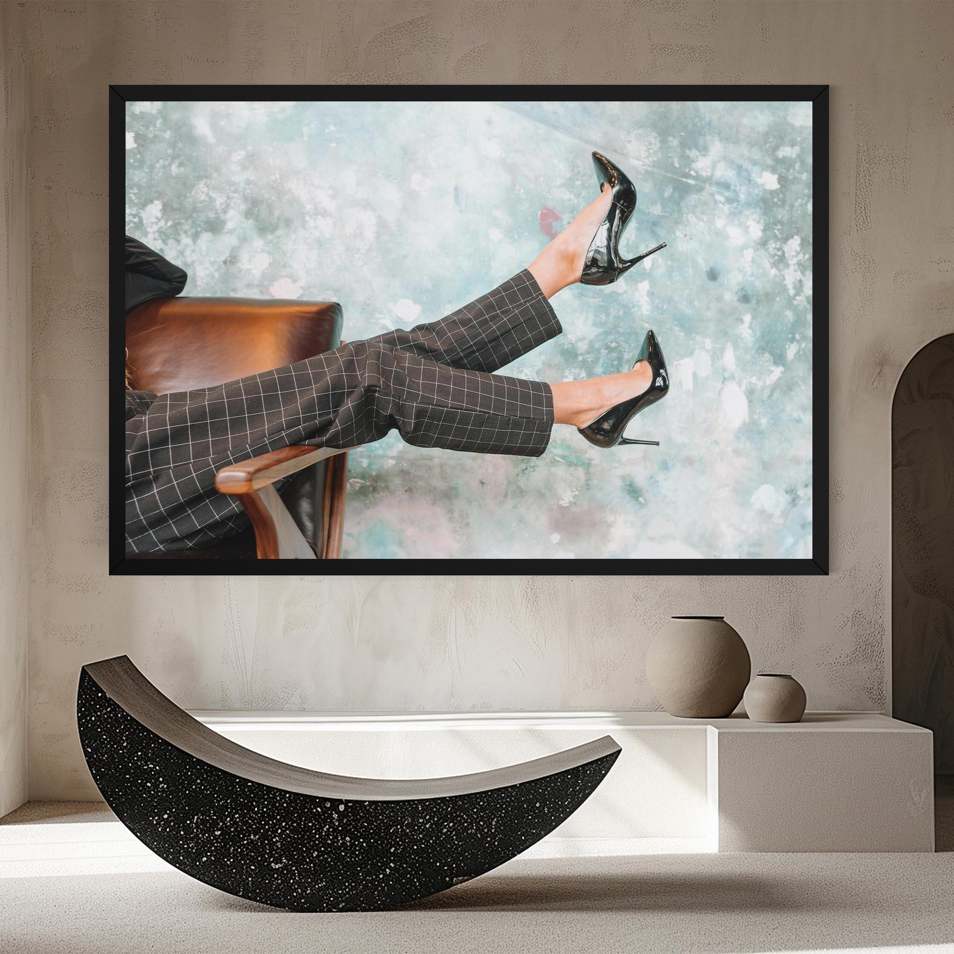 Tablou Canvas Black Shoes On Chair mockup 8