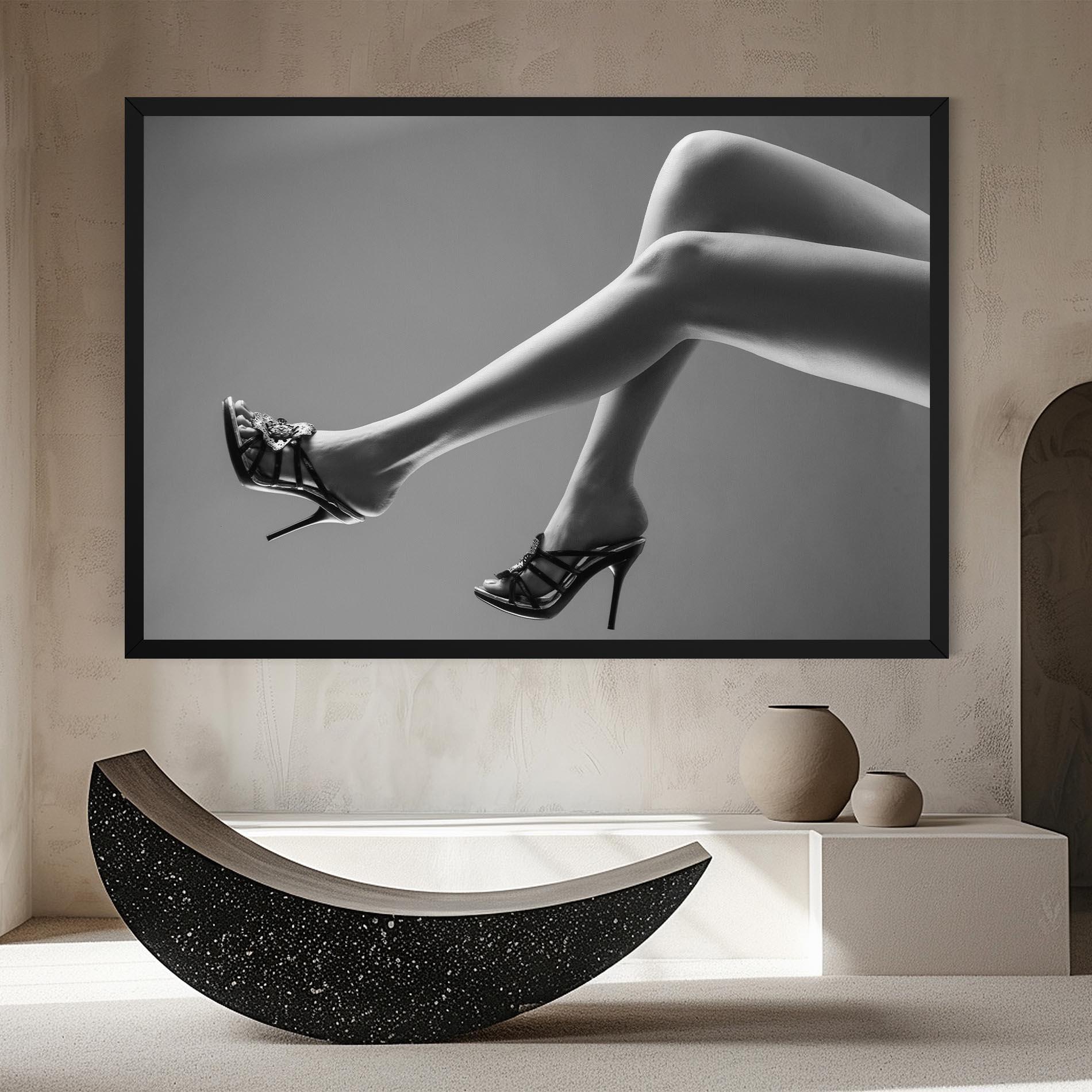 Tablou Canvas Black Shoes On Grey mockup 8