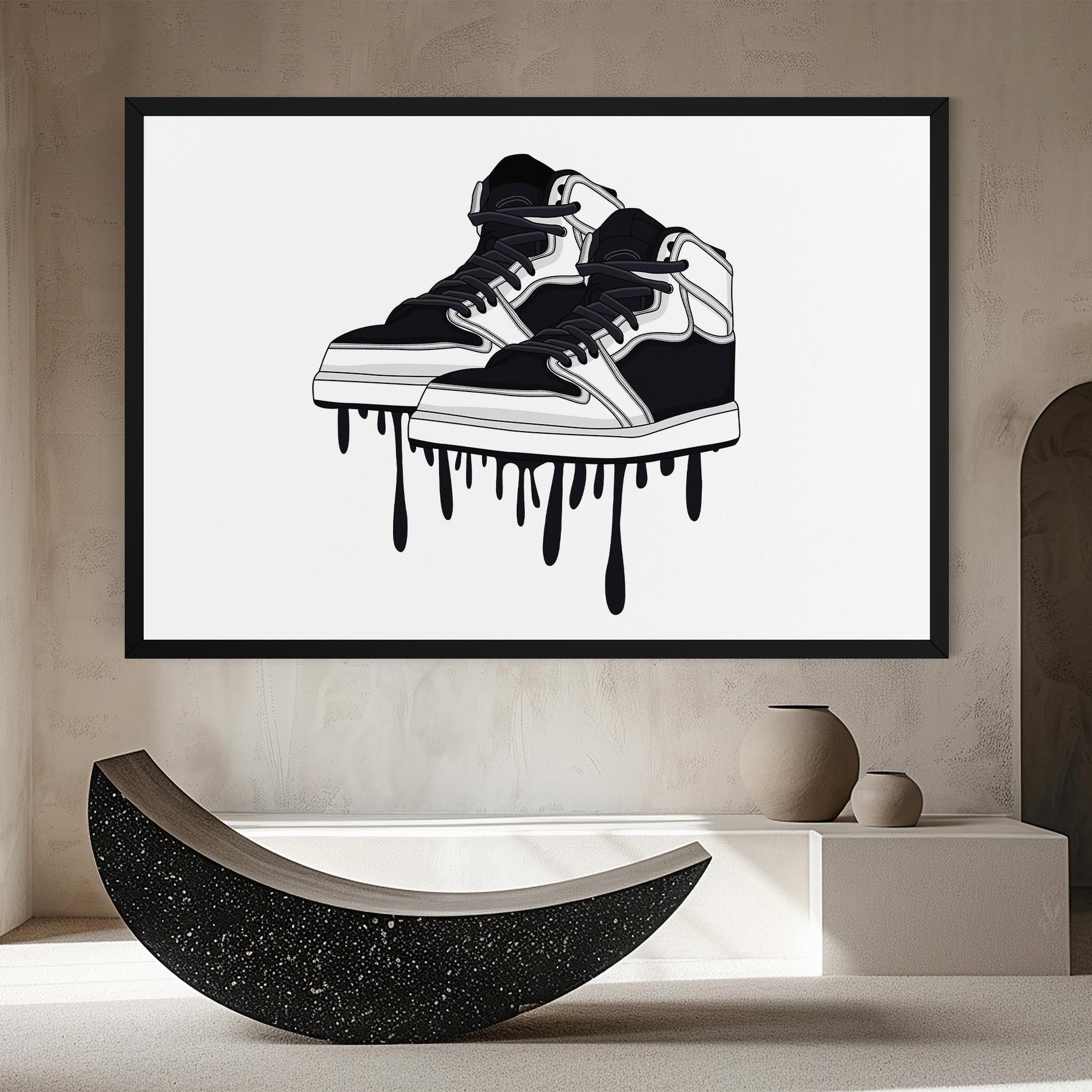 Tablou Canvas Black White Shoes mockup 8
