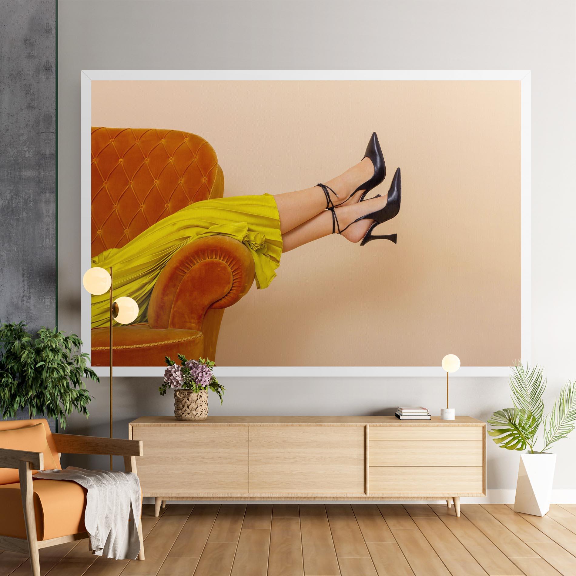 Tablou Canvas Black Heals On Cream mockup 9