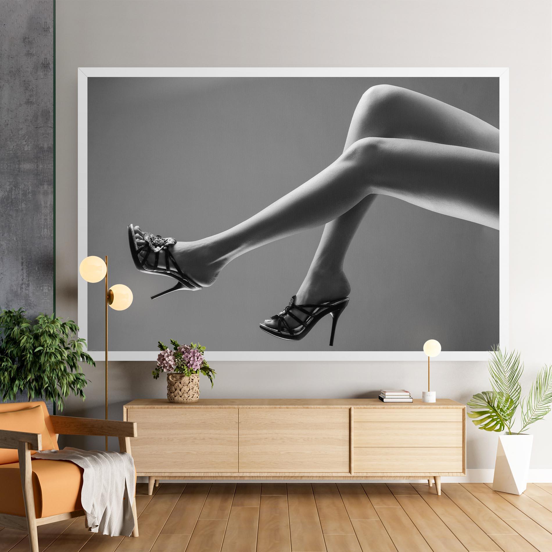 Tablou Canvas Black Shoes On Grey mockup 9