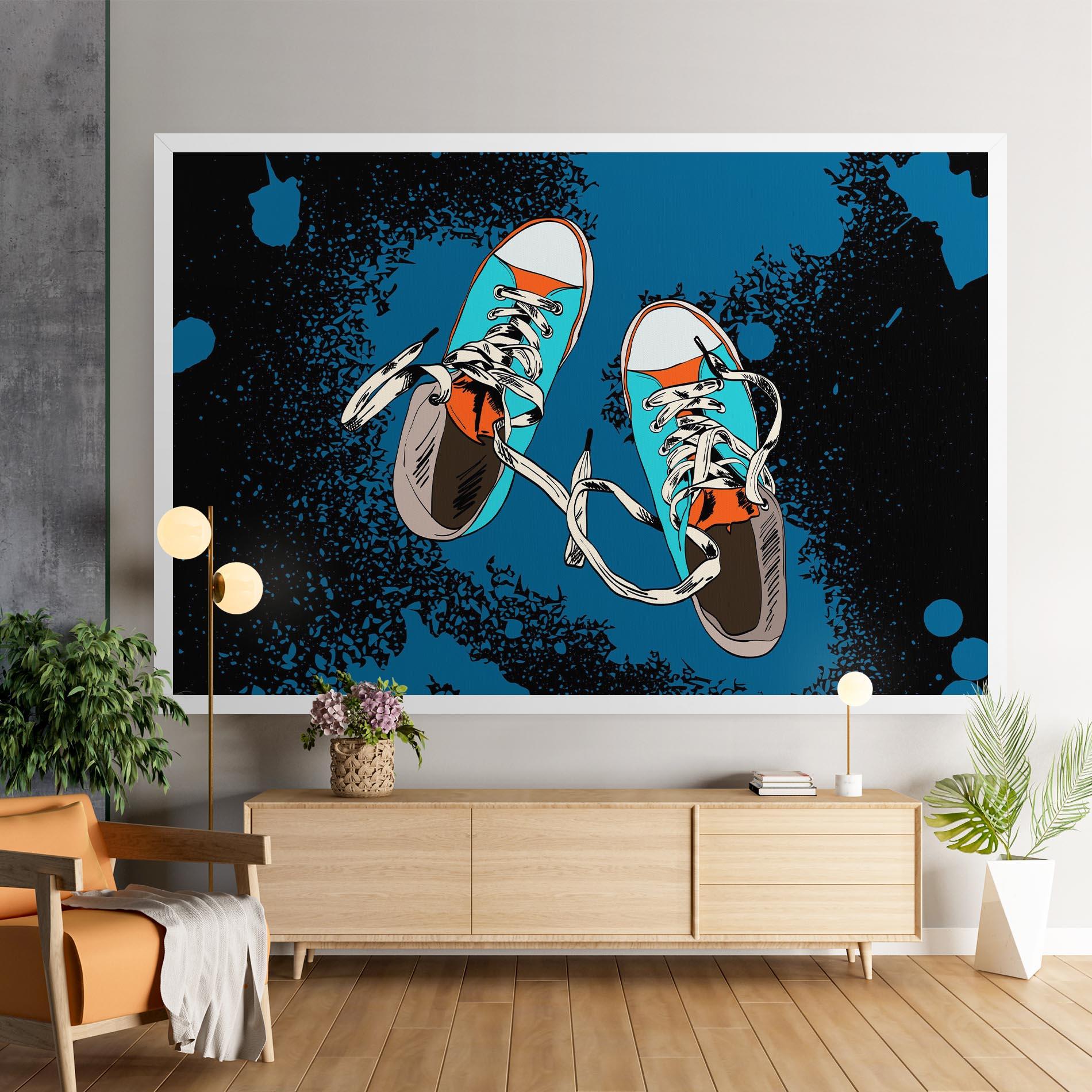 Tablou Canvas Blue Shoes Splash mockup 9
