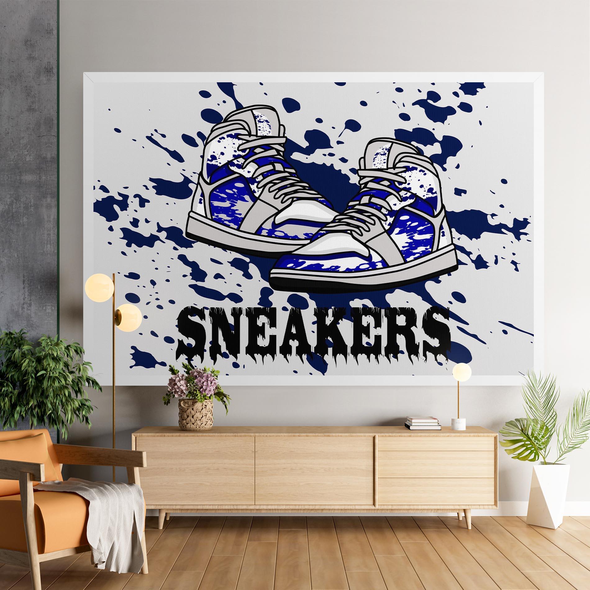 Tablou Canvas Dark Blue Sneakers mockup 9