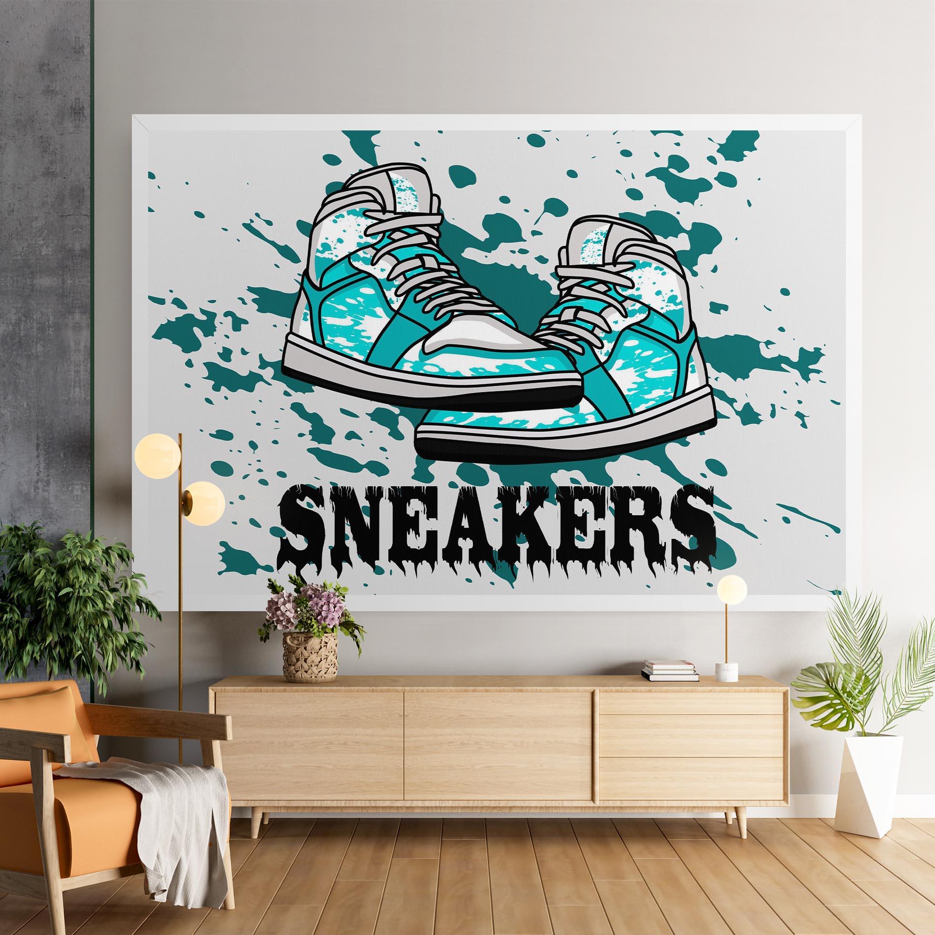 Tablou Canvas Light Blue Sneakers mockup 9