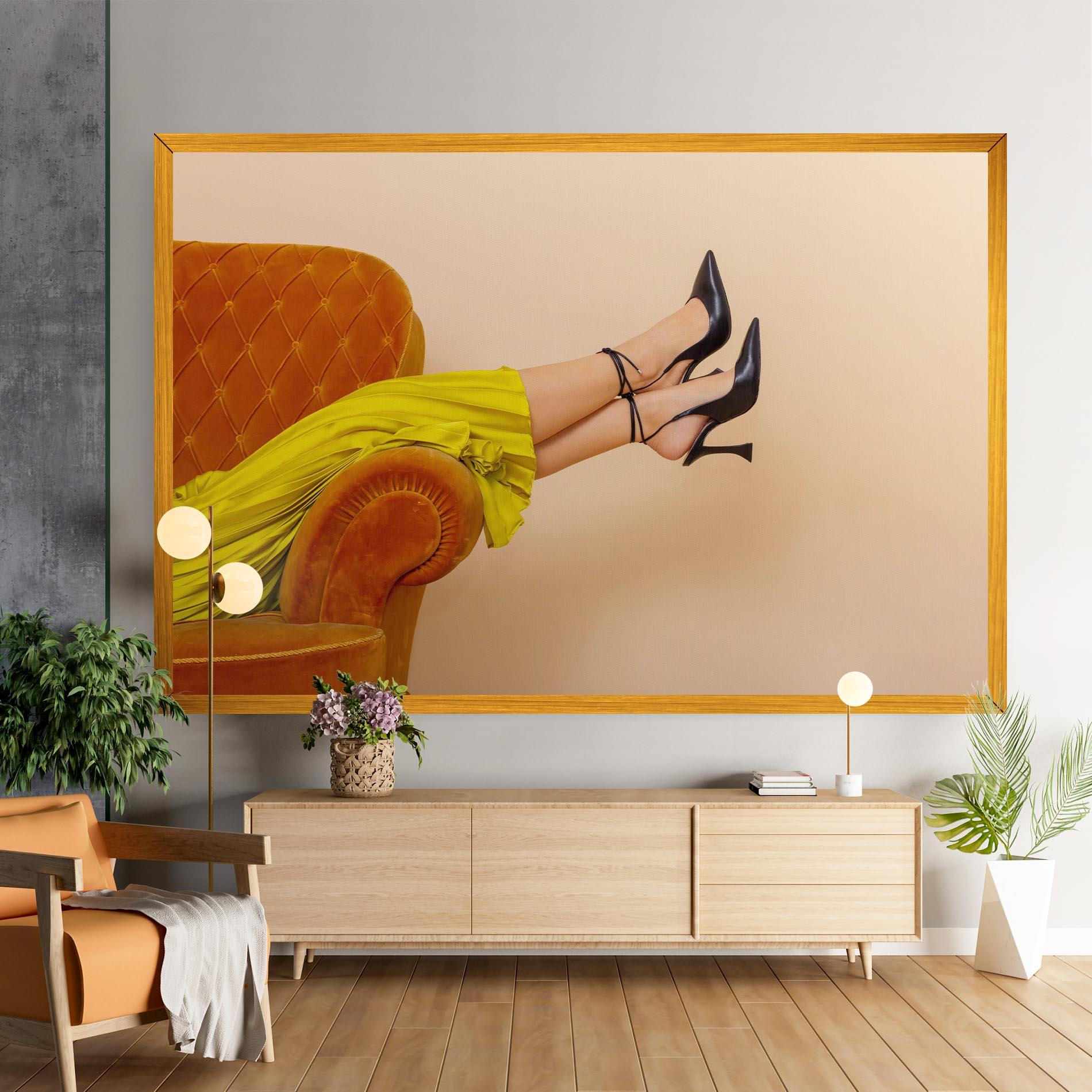 Tablou Canvas Black Heals On Cream mockup 9