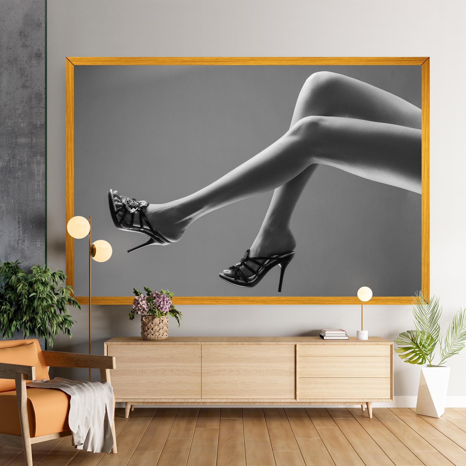 Tablou Canvas Black Shoes On Grey mockup 9