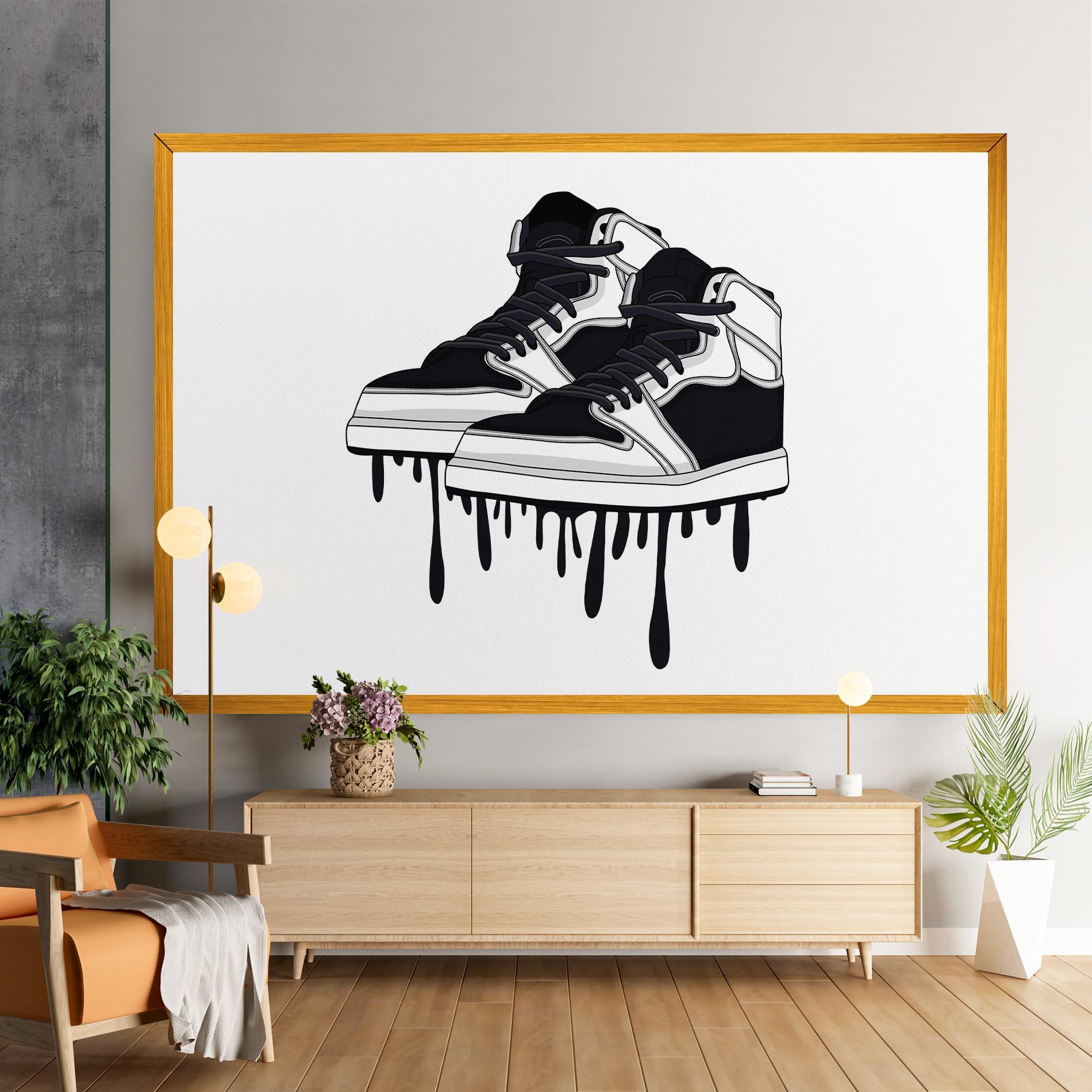Tablou Canvas Black White Shoes mockup 9