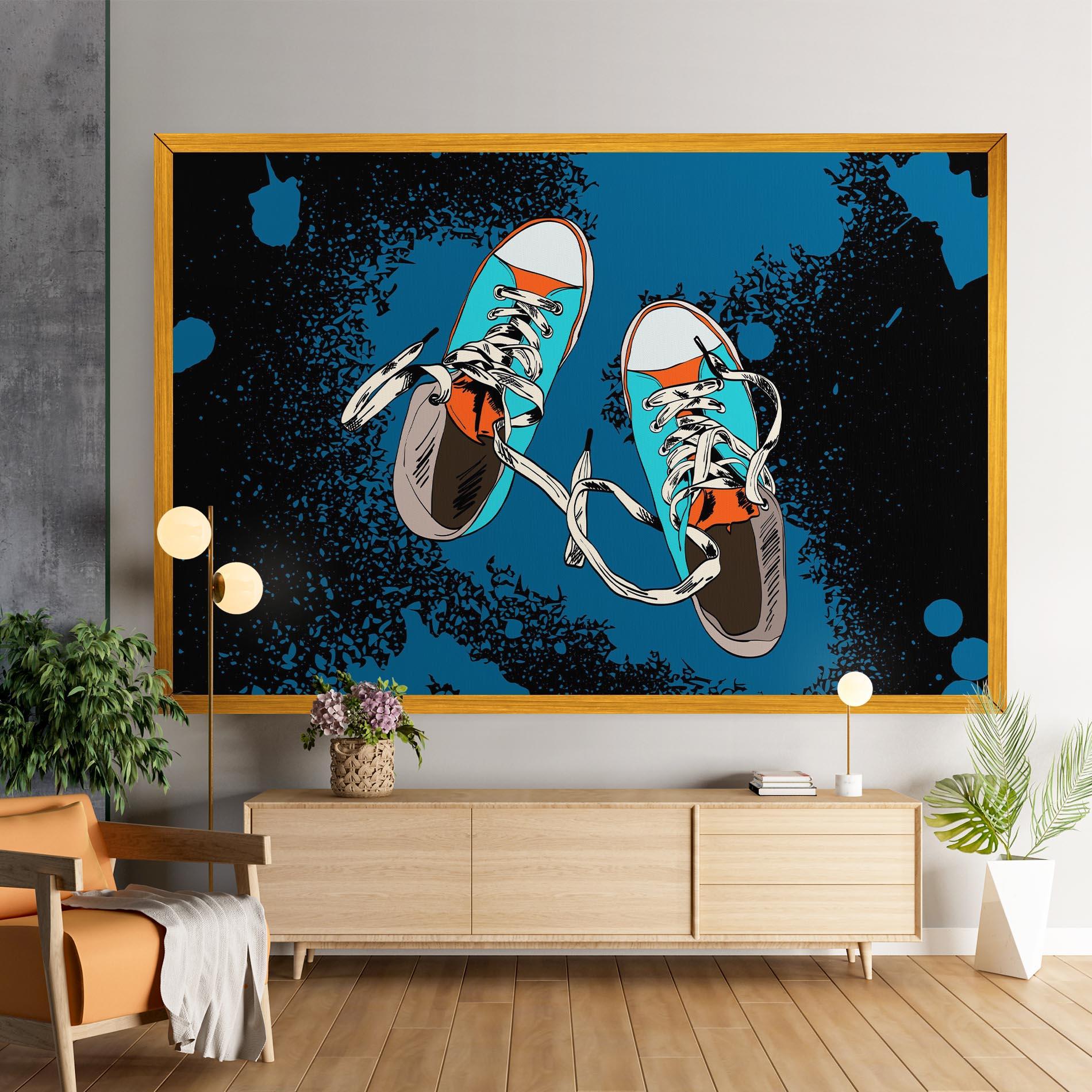 Tablou Canvas Blue Shoes Splash mockup 9