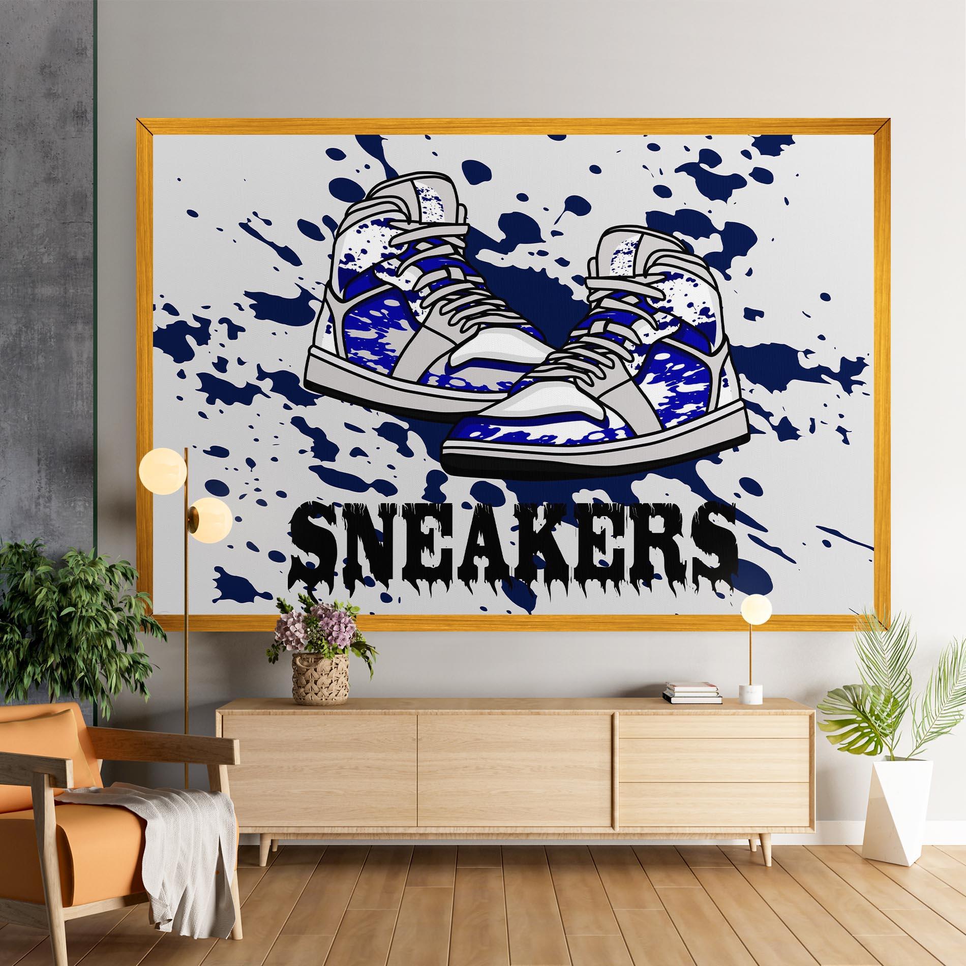 Tablou Canvas Dark Blue Sneakers mockup 9