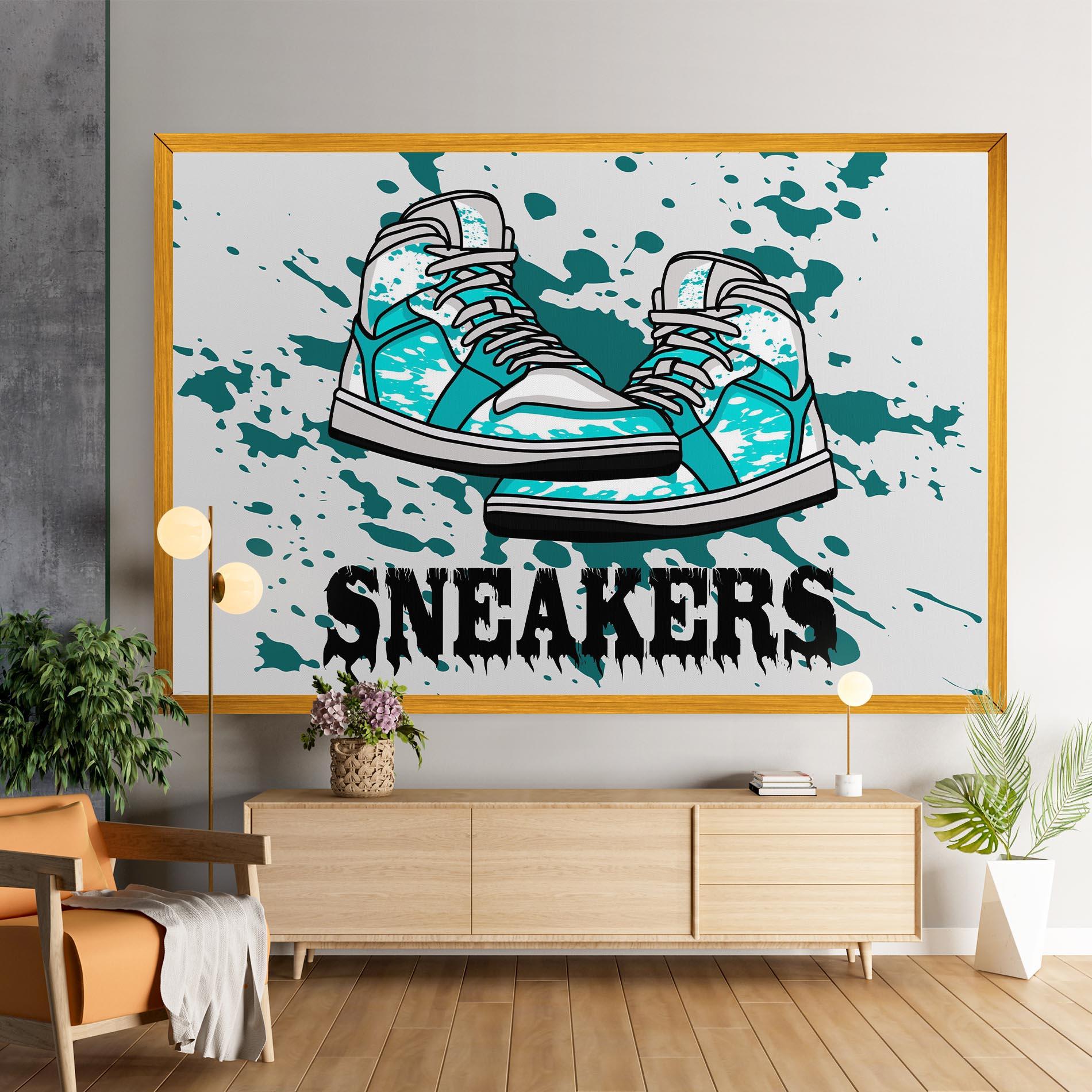 Tablou Canvas Light Blue Sneakers mockup 9