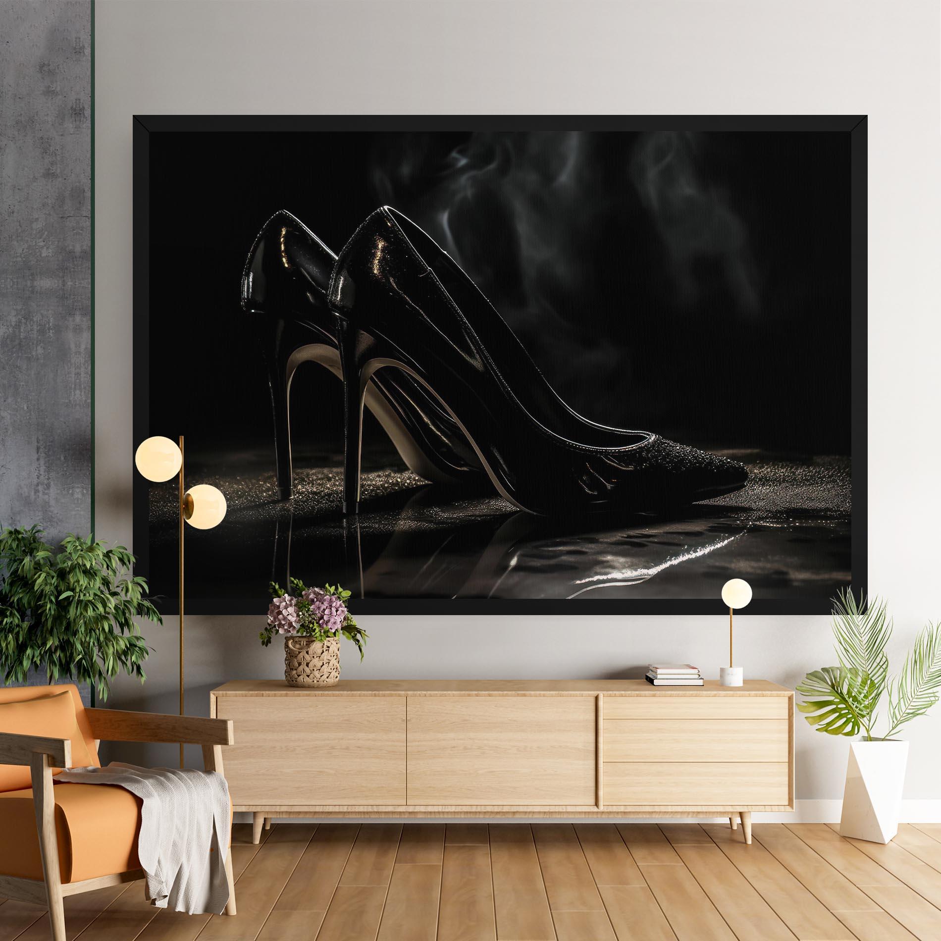 Tablou Canvas Black Leather Shoes mockup 9