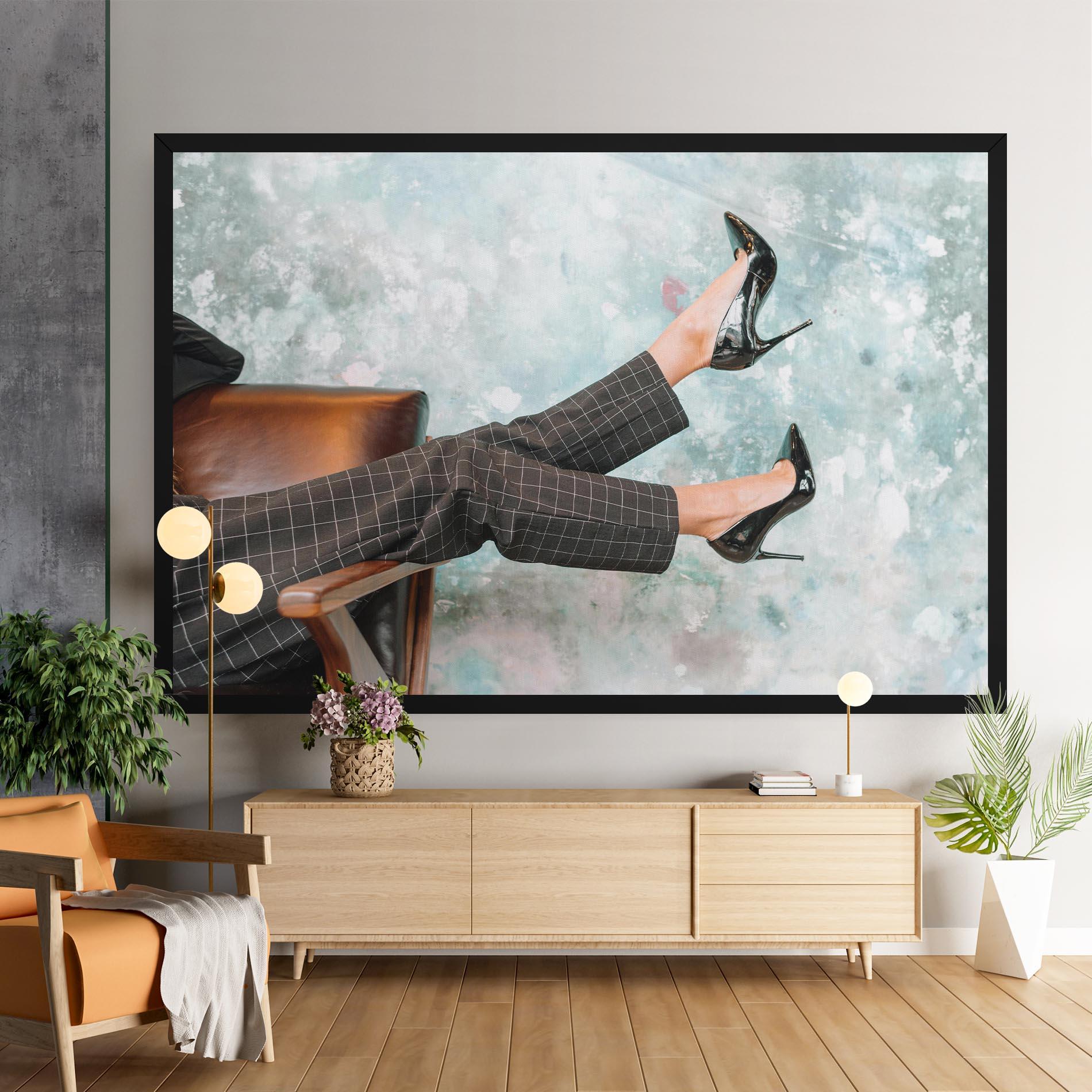 Tablou Canvas Black Shoes On Chair mockup 9