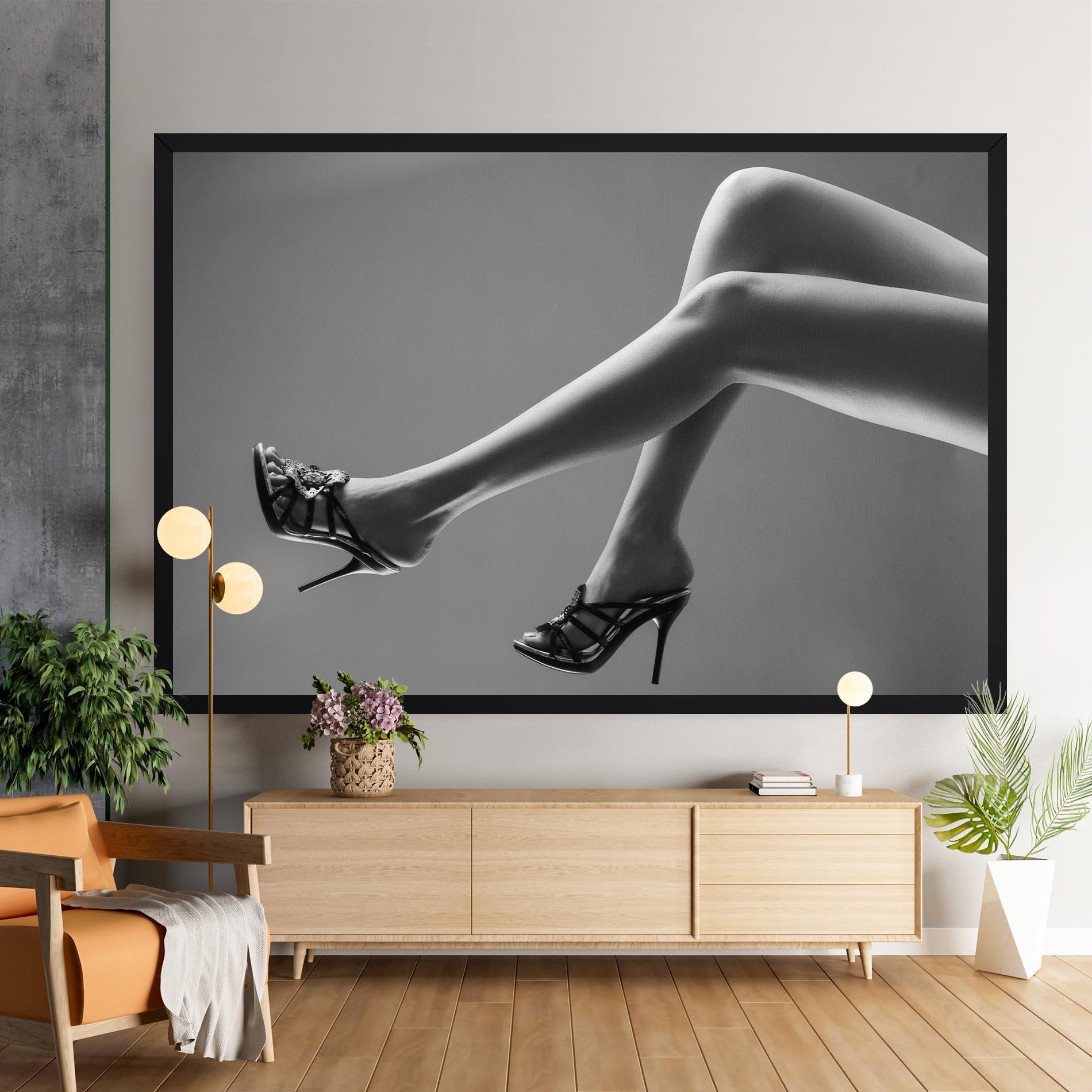 Tablou Canvas Black Shoes On Grey mockup 9