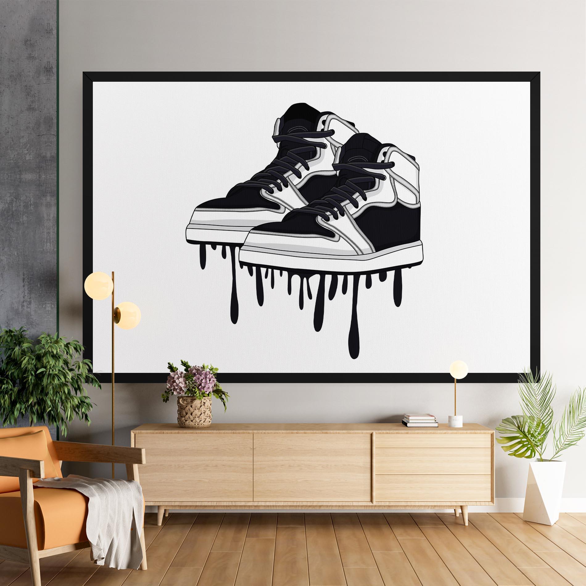 Tablou Canvas Black White Shoes mockup 9