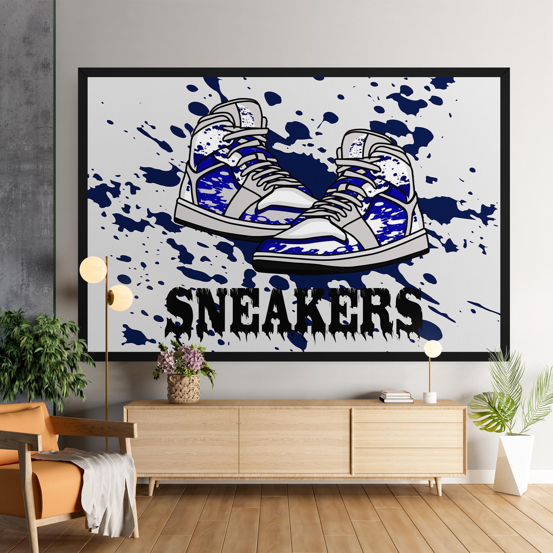 Tablou Canvas Dark Blue Sneakers mockup 9