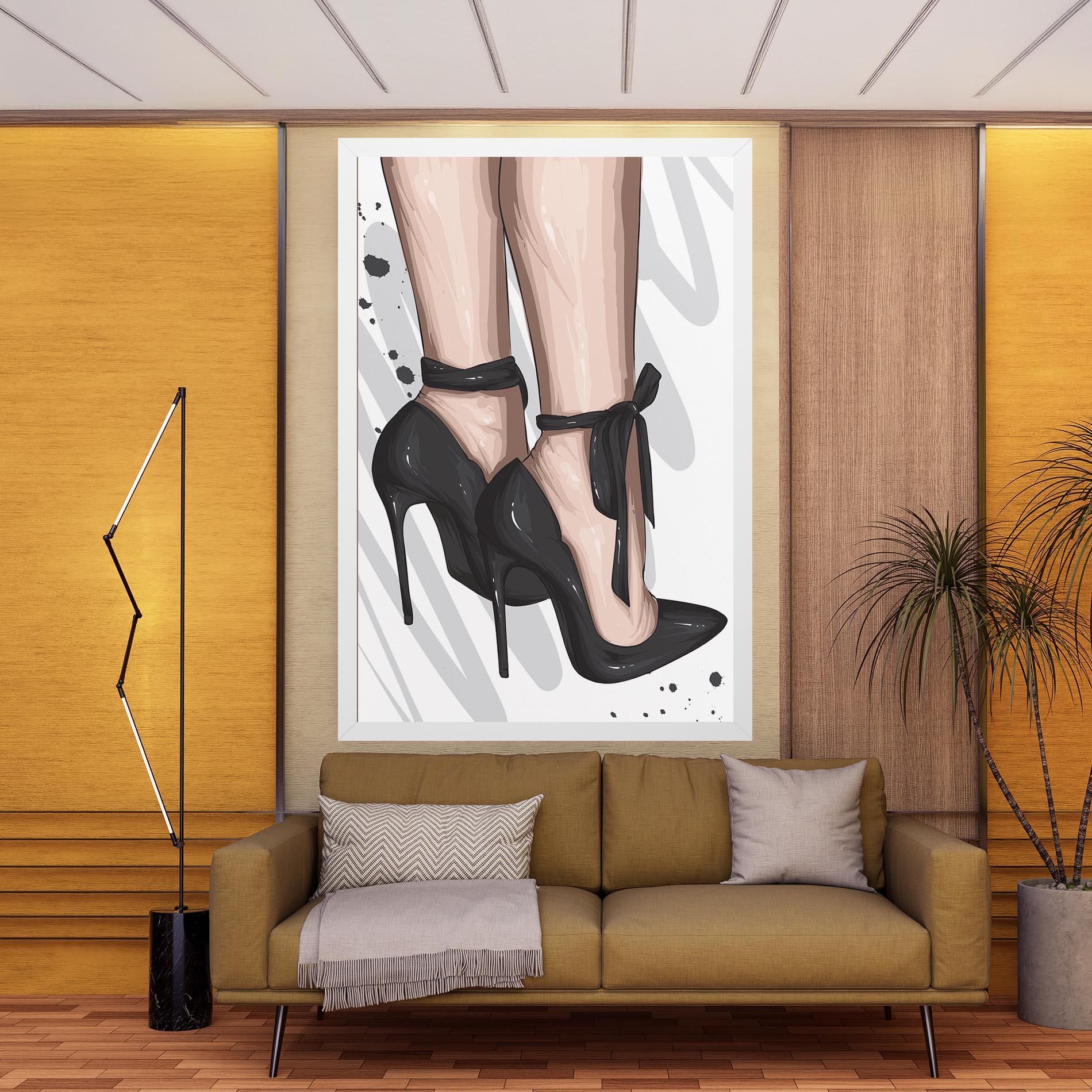 Tablou Canvas Black Woman Shoes mockup 9