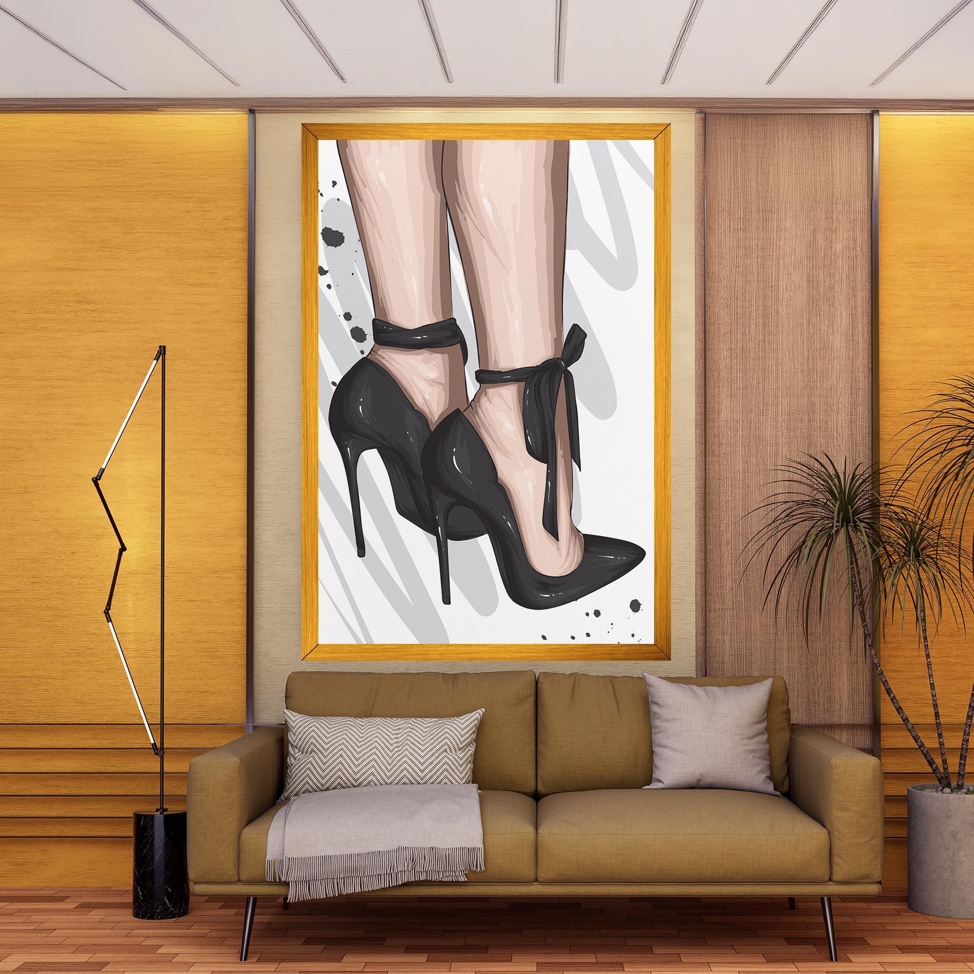Tablou Canvas Black Woman Shoes mockup 9