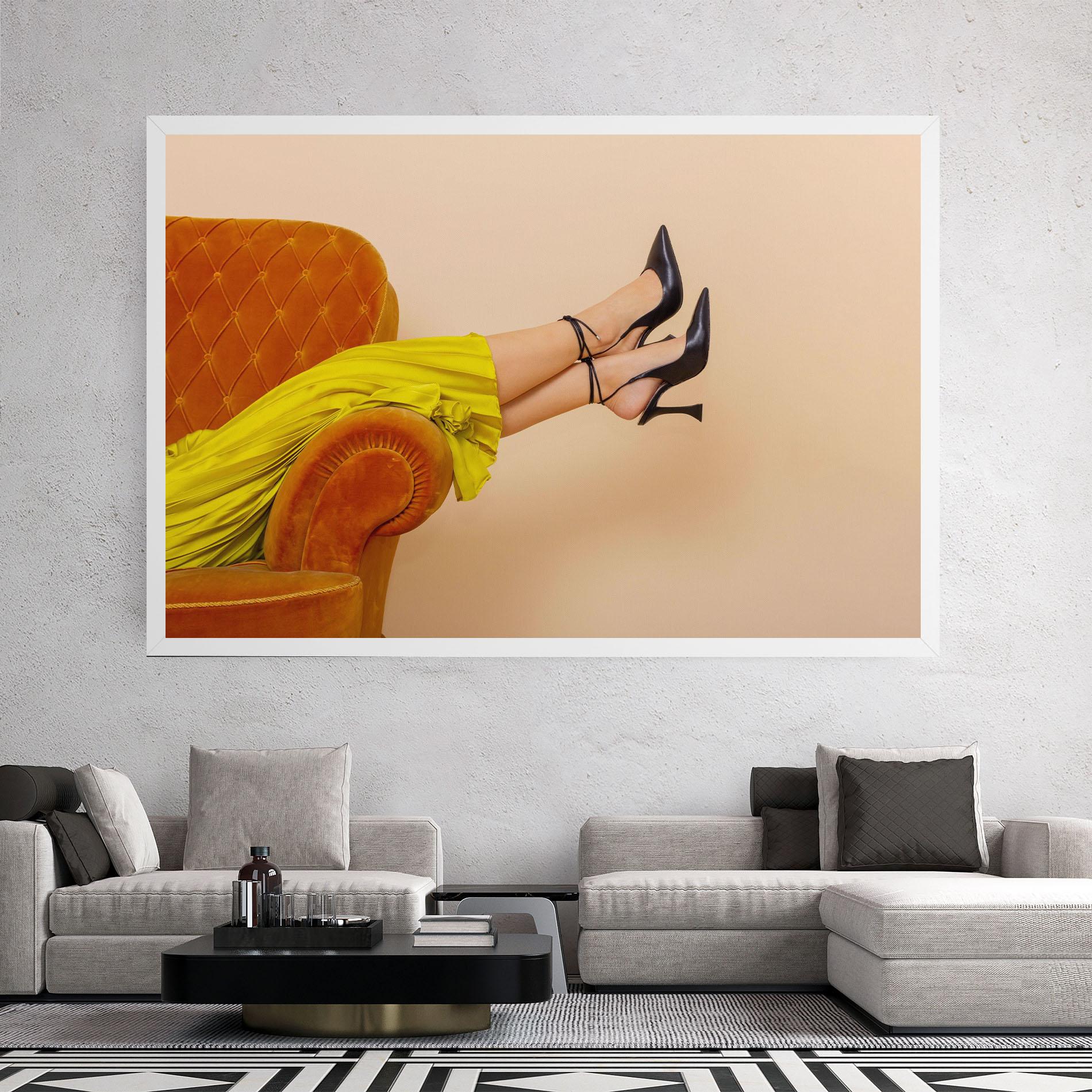 Tablou Canvas Black Heals On Cream mockup 2