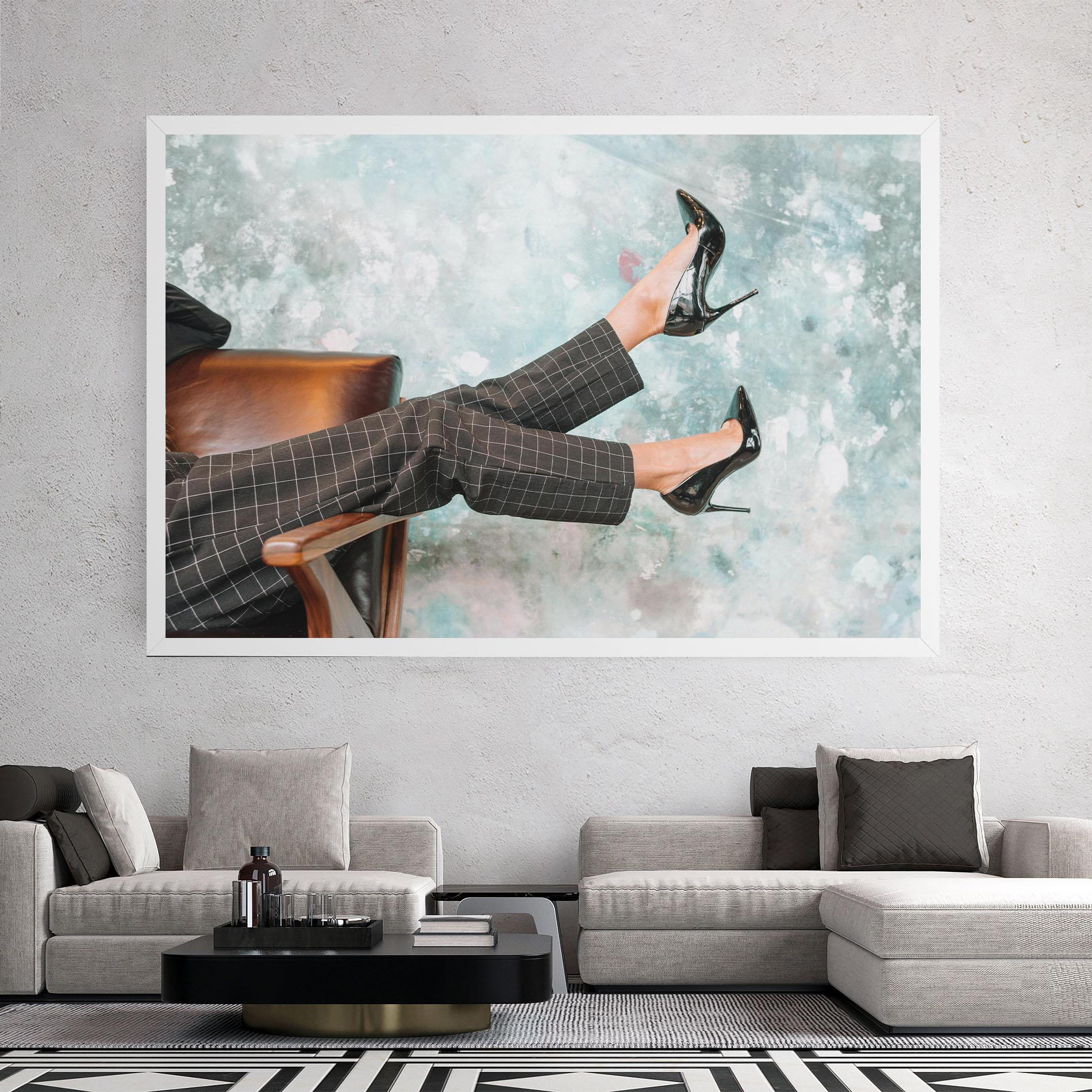 Tablou Canvas Black Shoes On Chair mockup 2