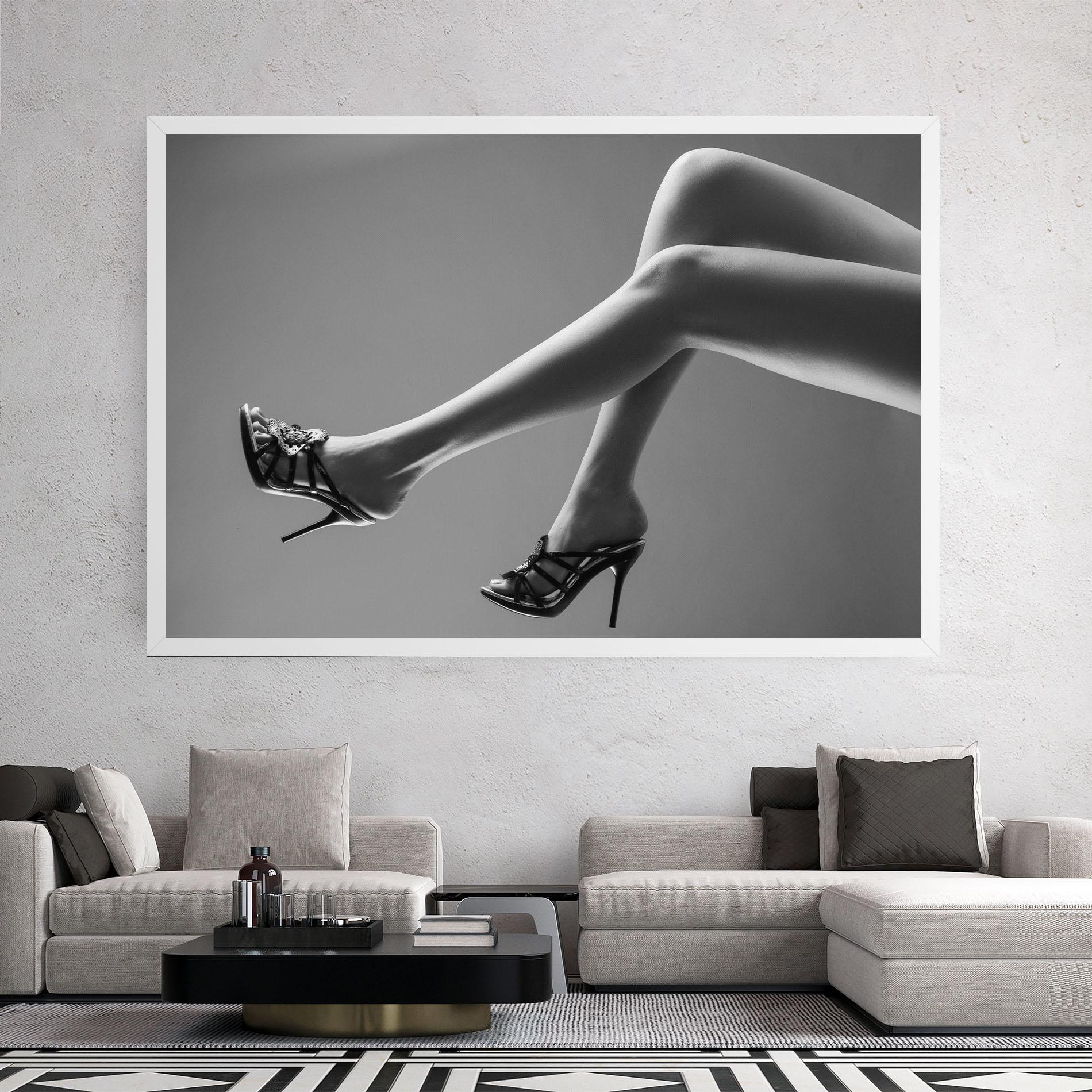 Tablou Canvas Black Shoes On Grey mockup 2