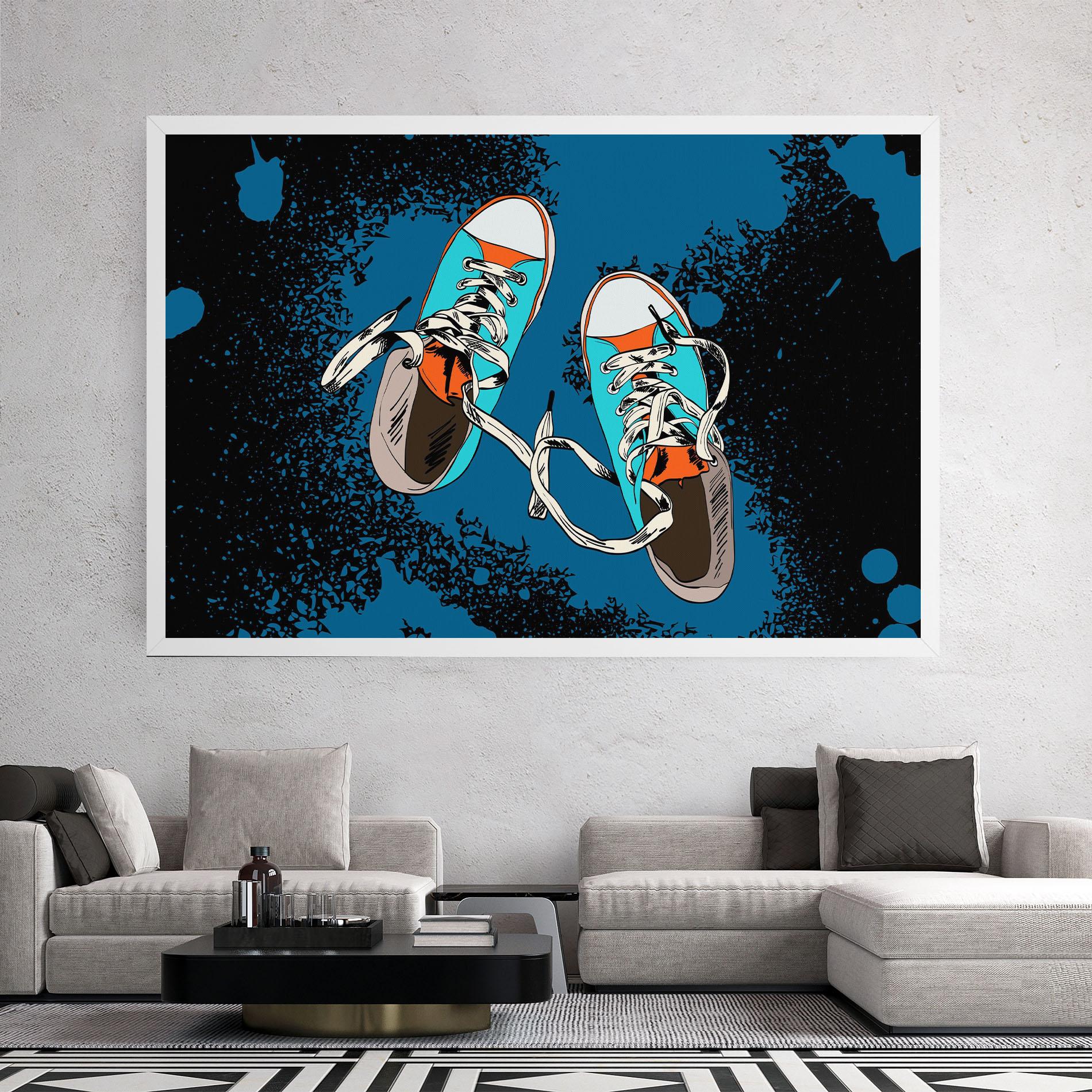 Tablou Canvas Blue Shoes Splash mockup 2