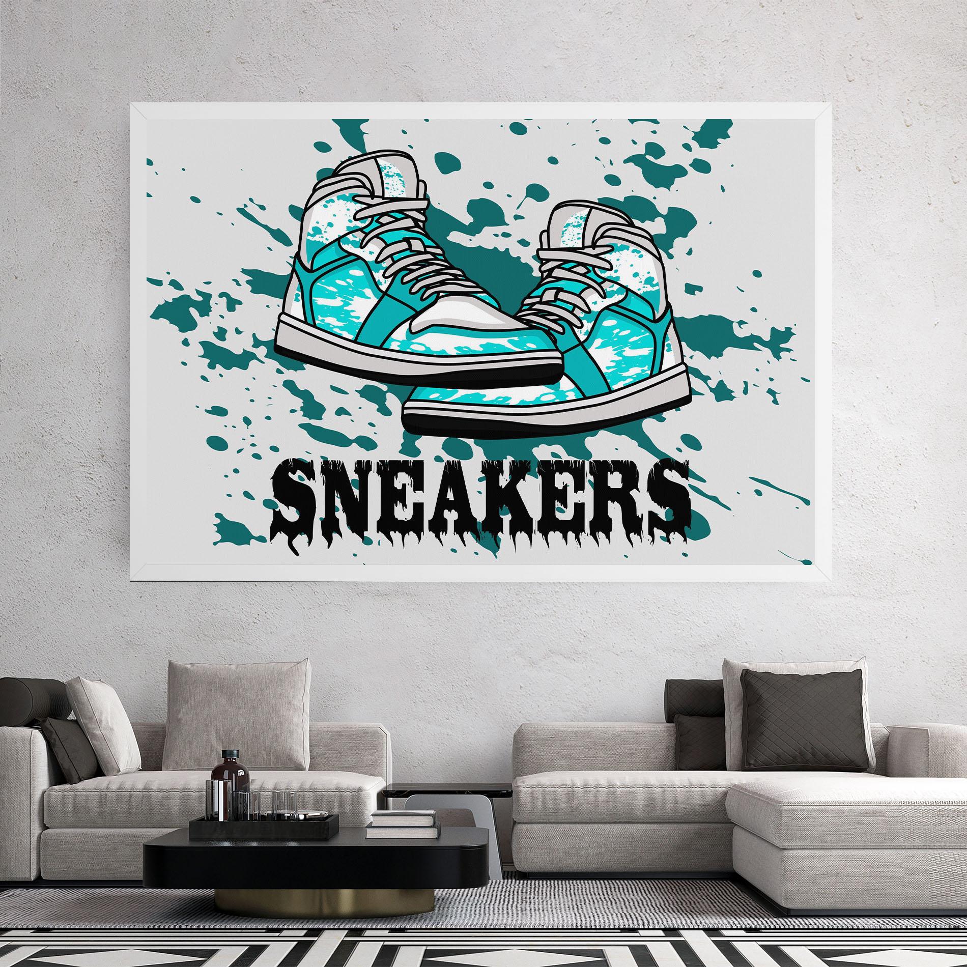 Tablou Canvas Light Blue Sneakers mockup 2