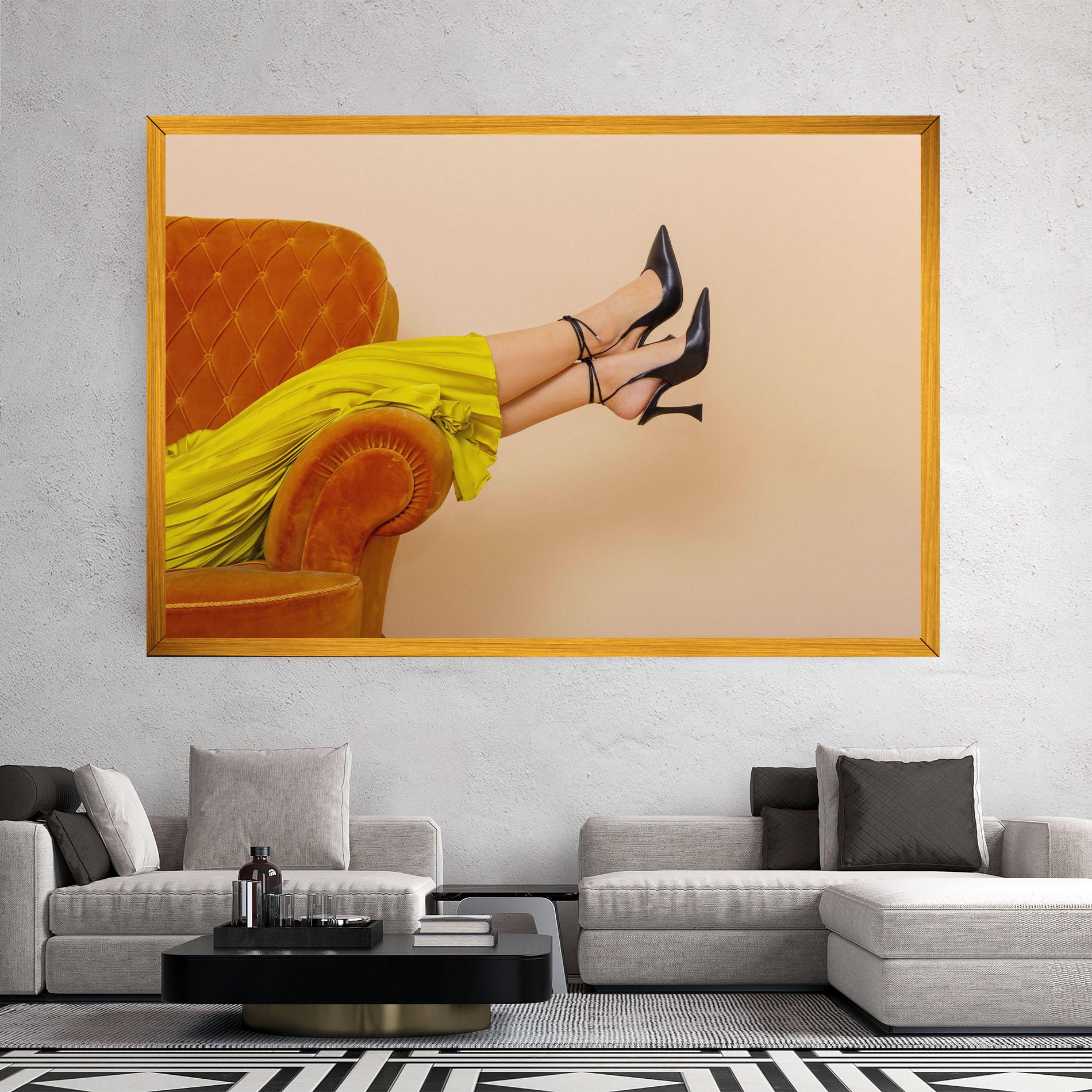 Tablou Canvas Black Heals On Cream mockup 2