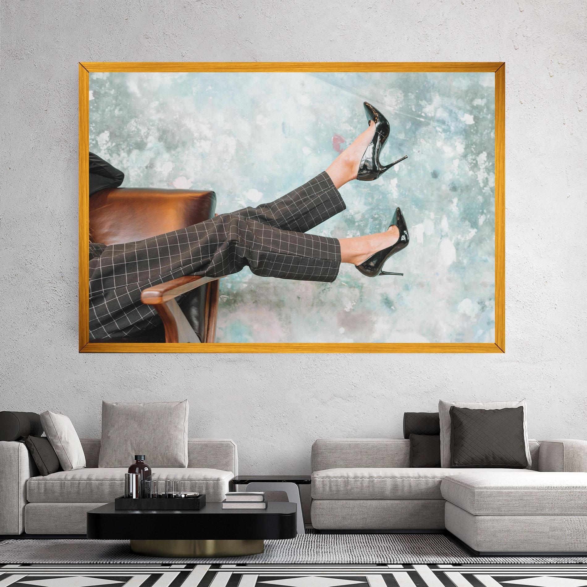 Tablou Canvas Black Shoes On Chair mockup 2