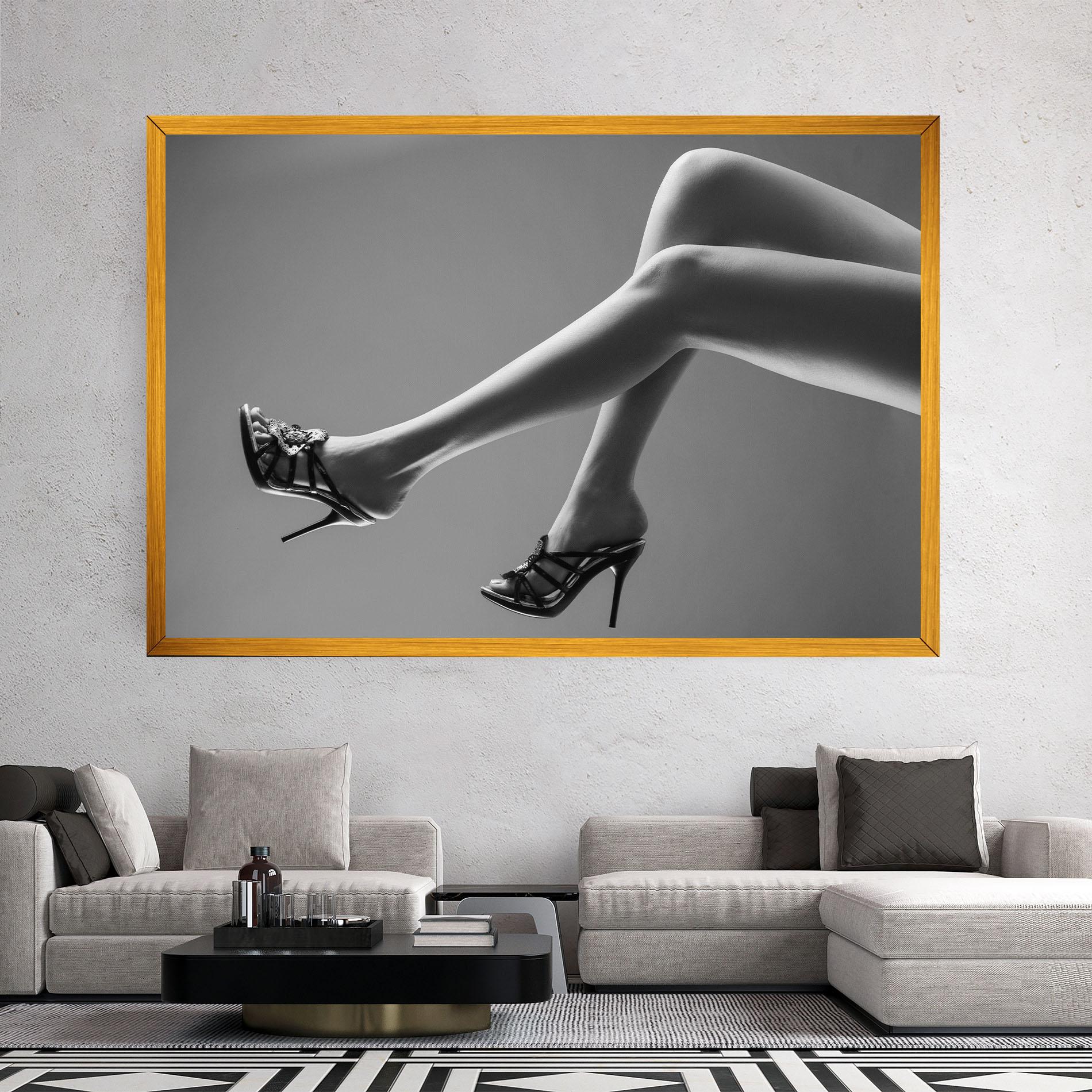 Tablou Canvas Black Shoes On Grey mockup 2