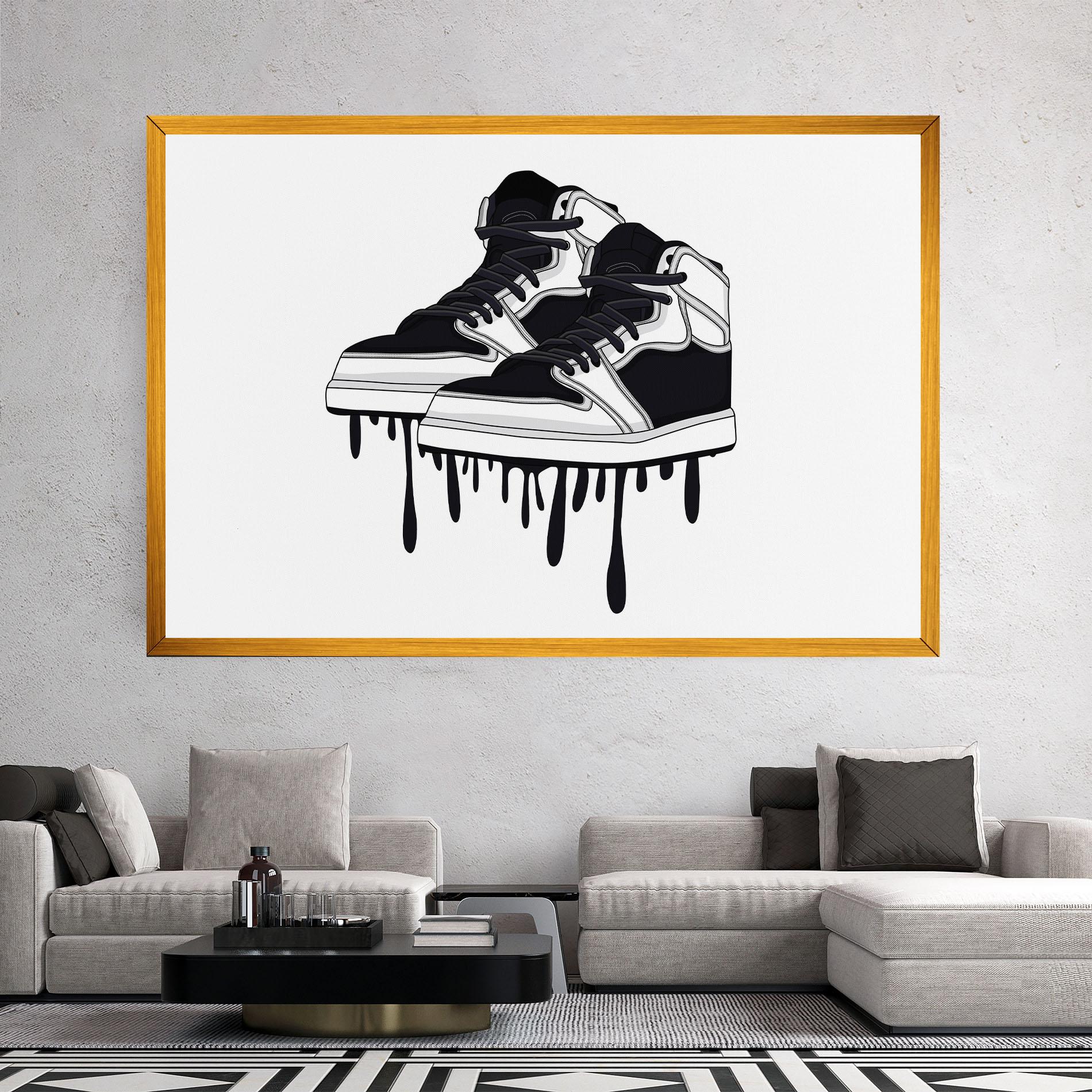 Tablou Canvas Black White Shoes mockup 2