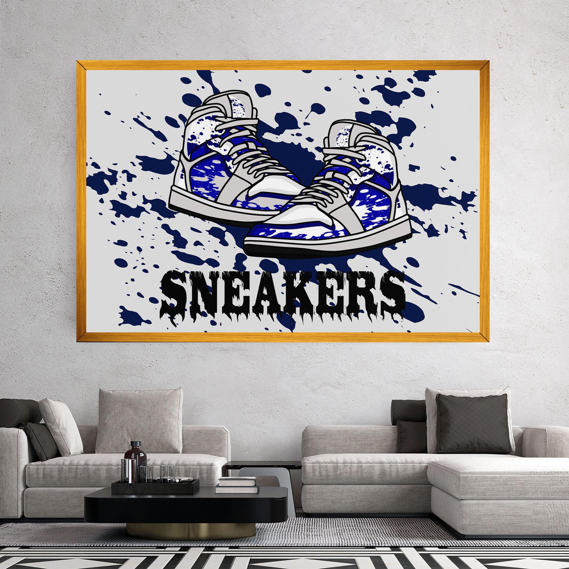 Tablou Canvas Dark Blue Sneakers mockup 2