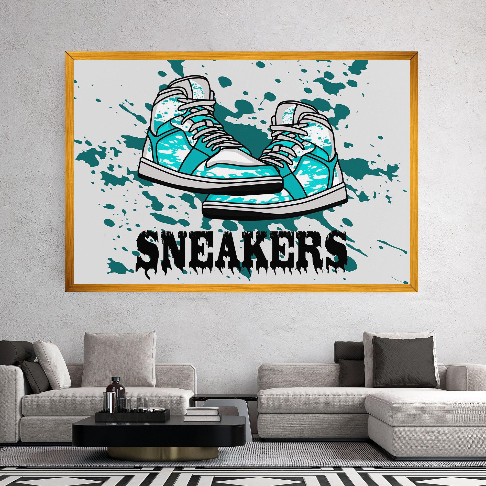 Tablou Canvas Light Blue Sneakers mockup 2