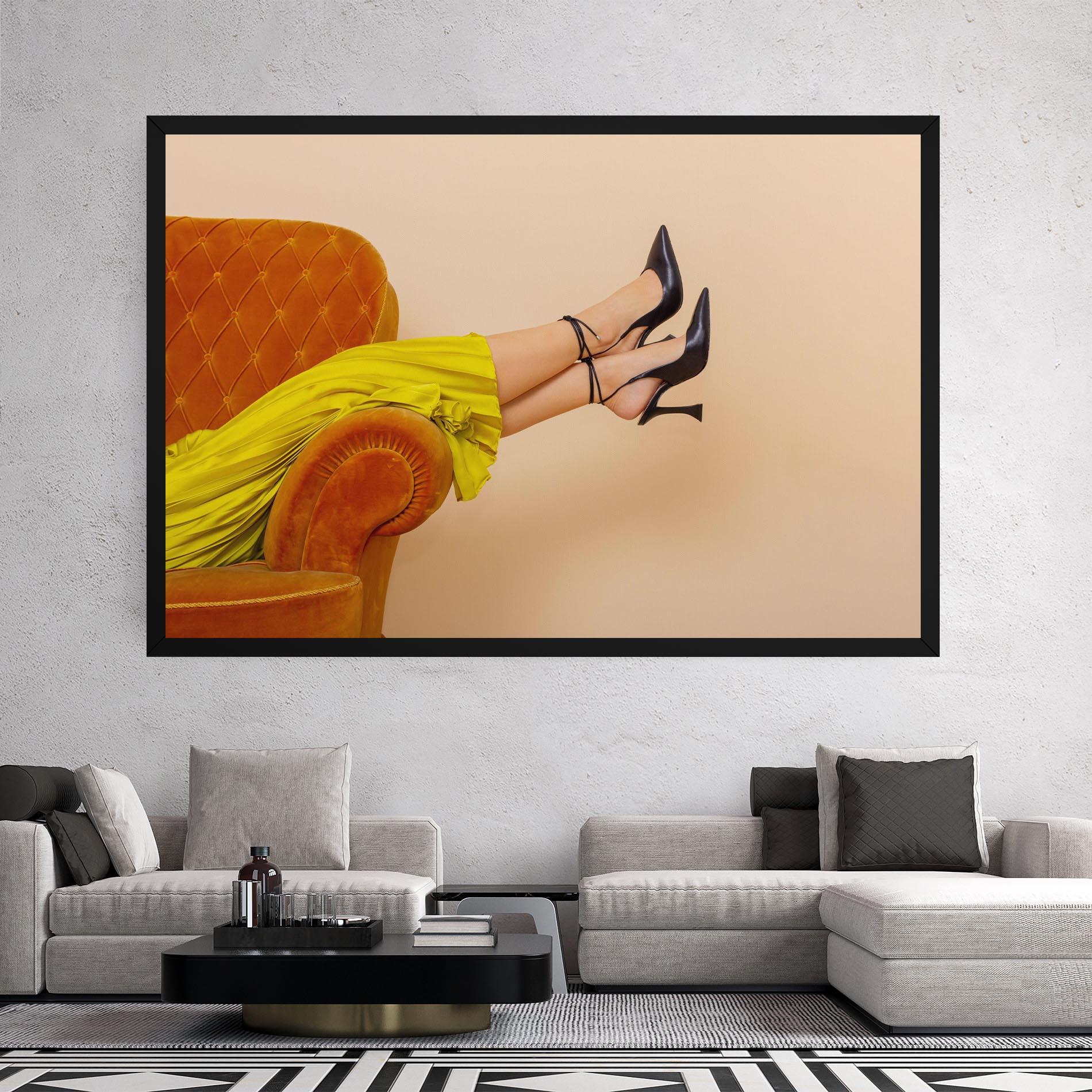 Tablou Canvas Black Heals On Cream mockup 2