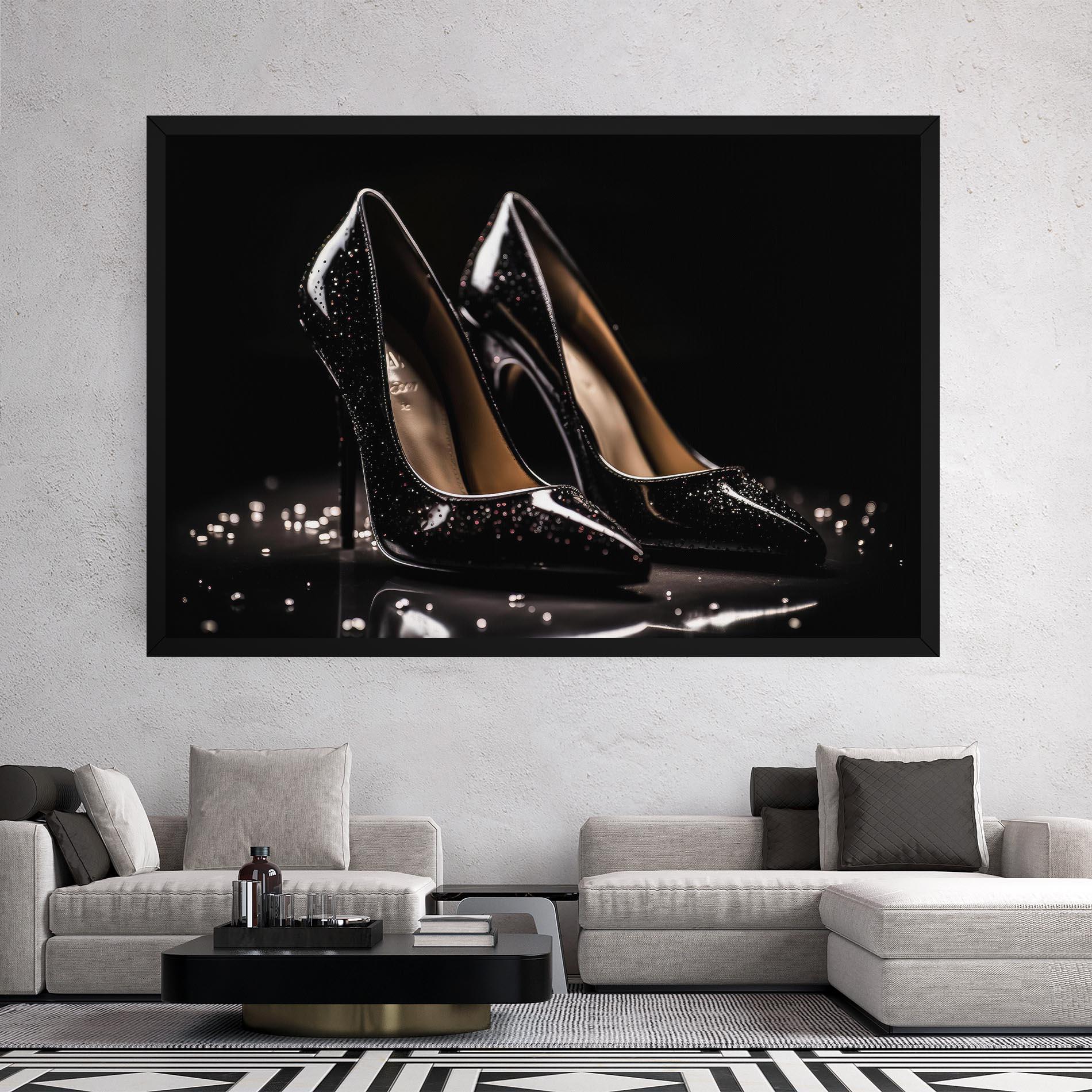 Tablou Canvas Black Leather Shoe mockup 2