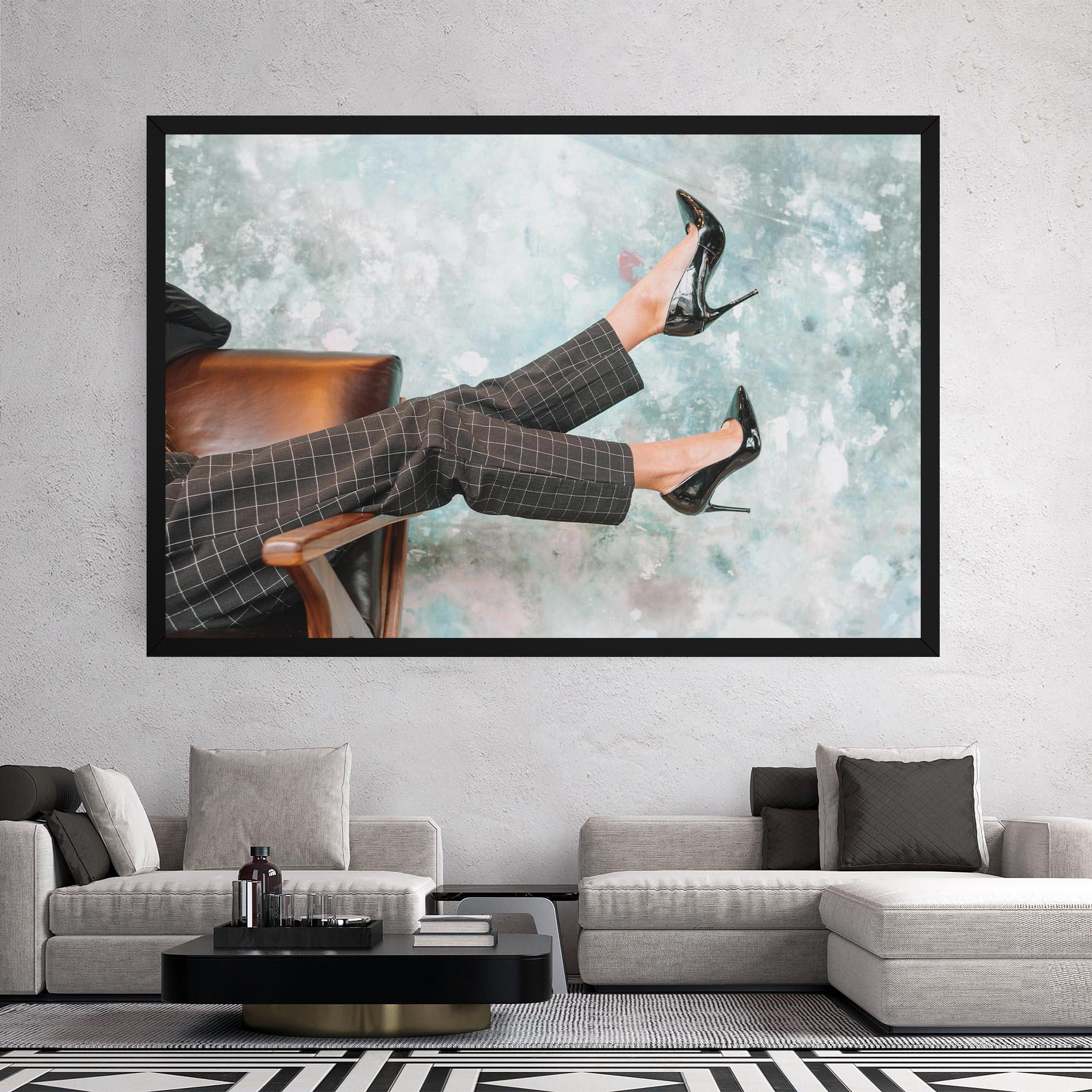 Tablou Canvas Black Shoes On Chair mockup 2