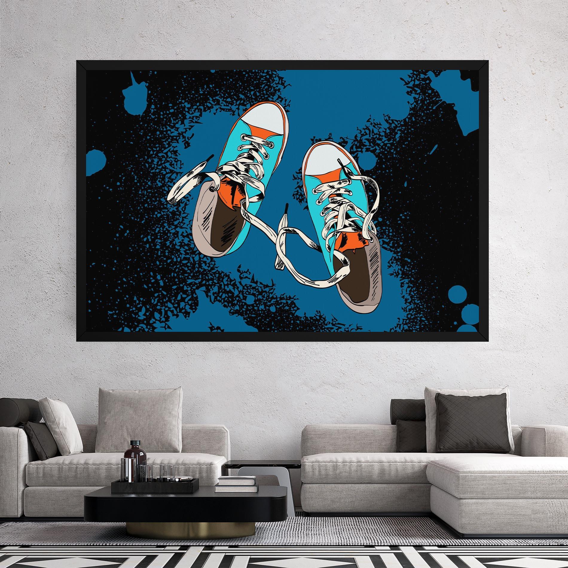 Tablou Canvas Blue Shoes Splash mockup 2