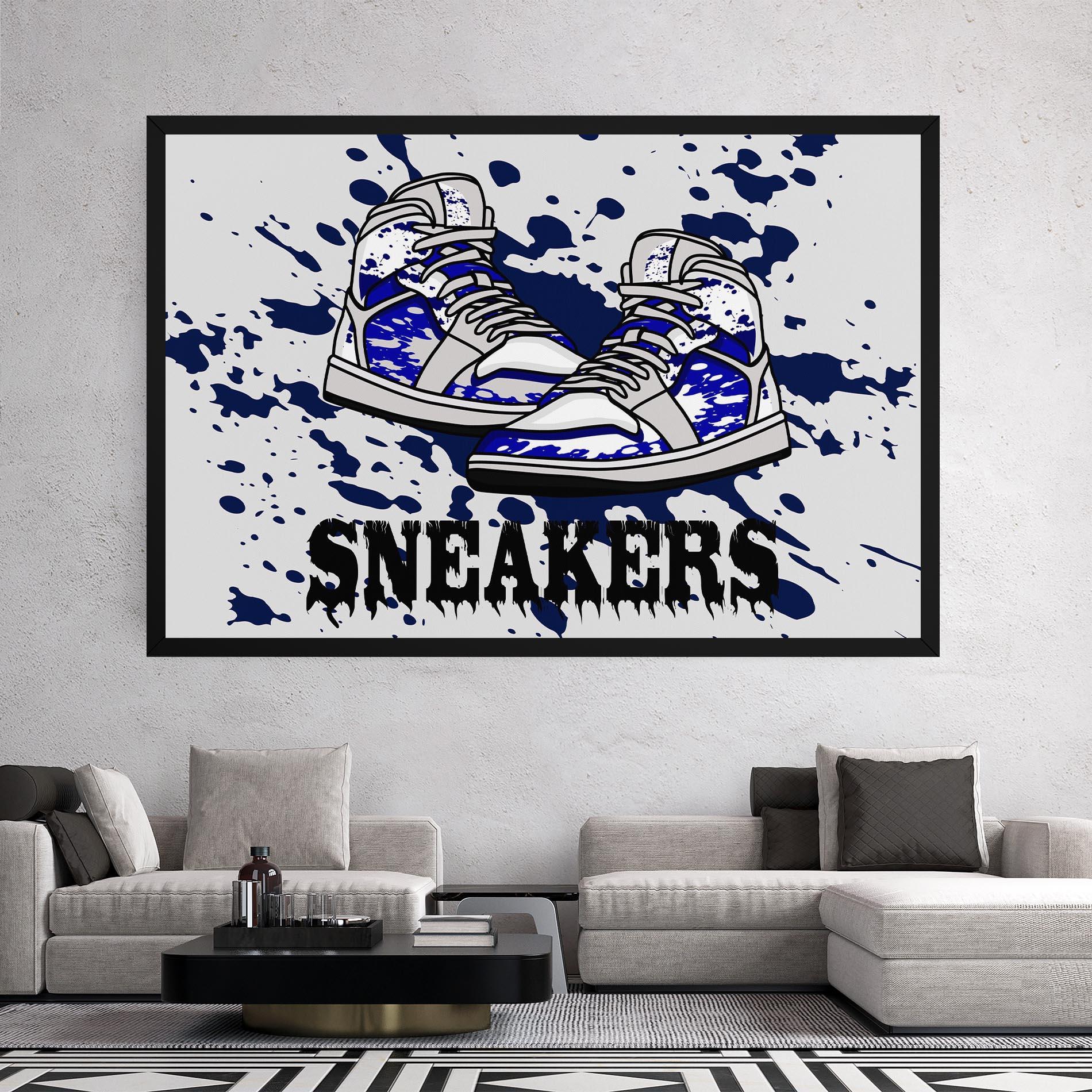 Tablou Canvas Dark Blue Sneakers mockup 2