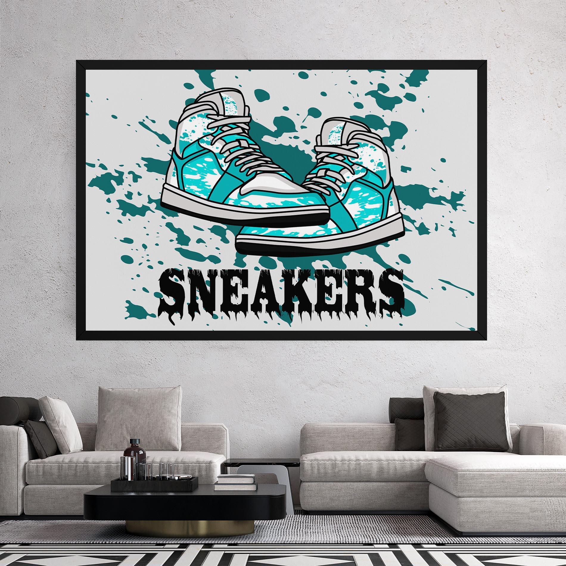 Tablou Canvas Light Blue Sneakers mockup 2