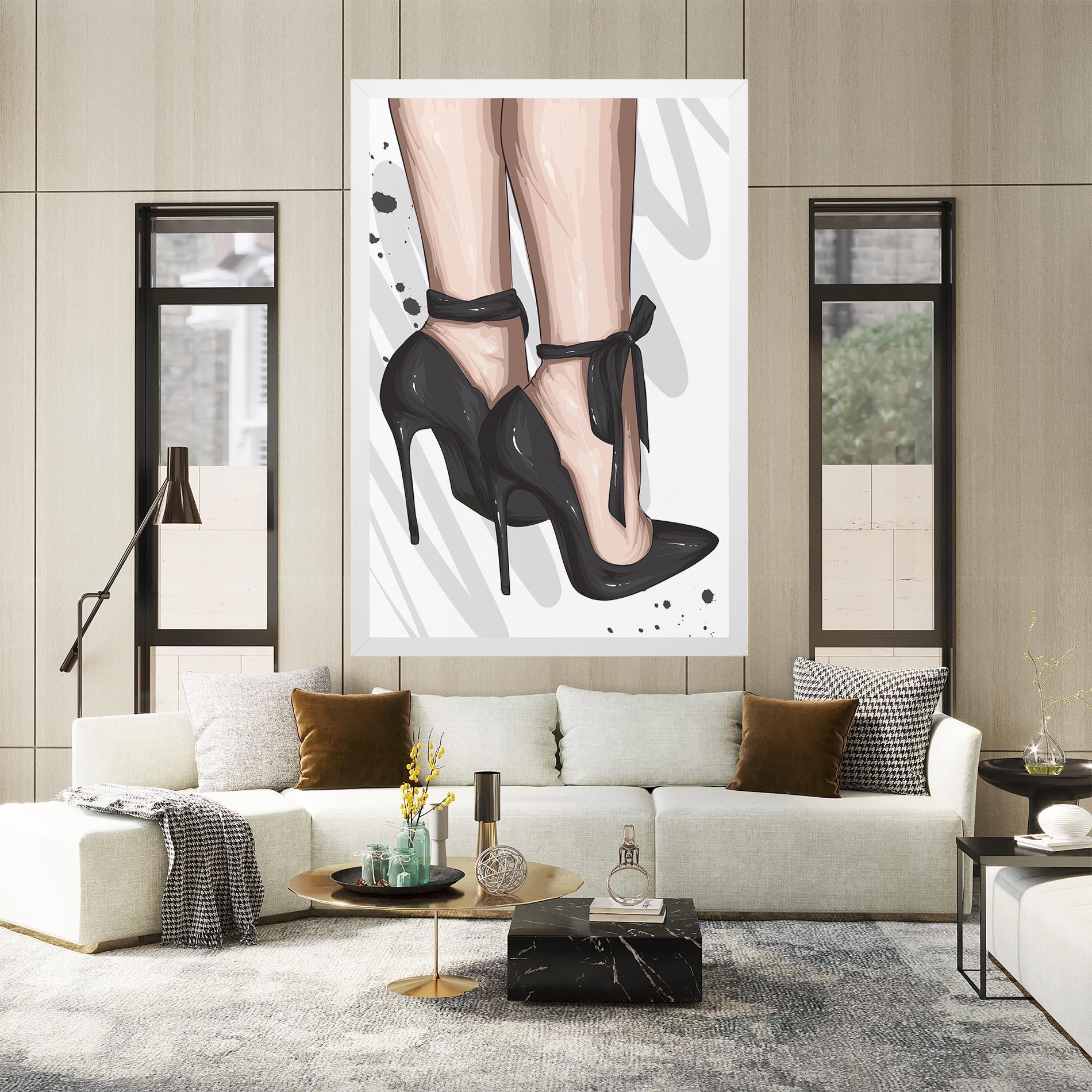 Tablou Canvas Black Woman Shoes mockup 2