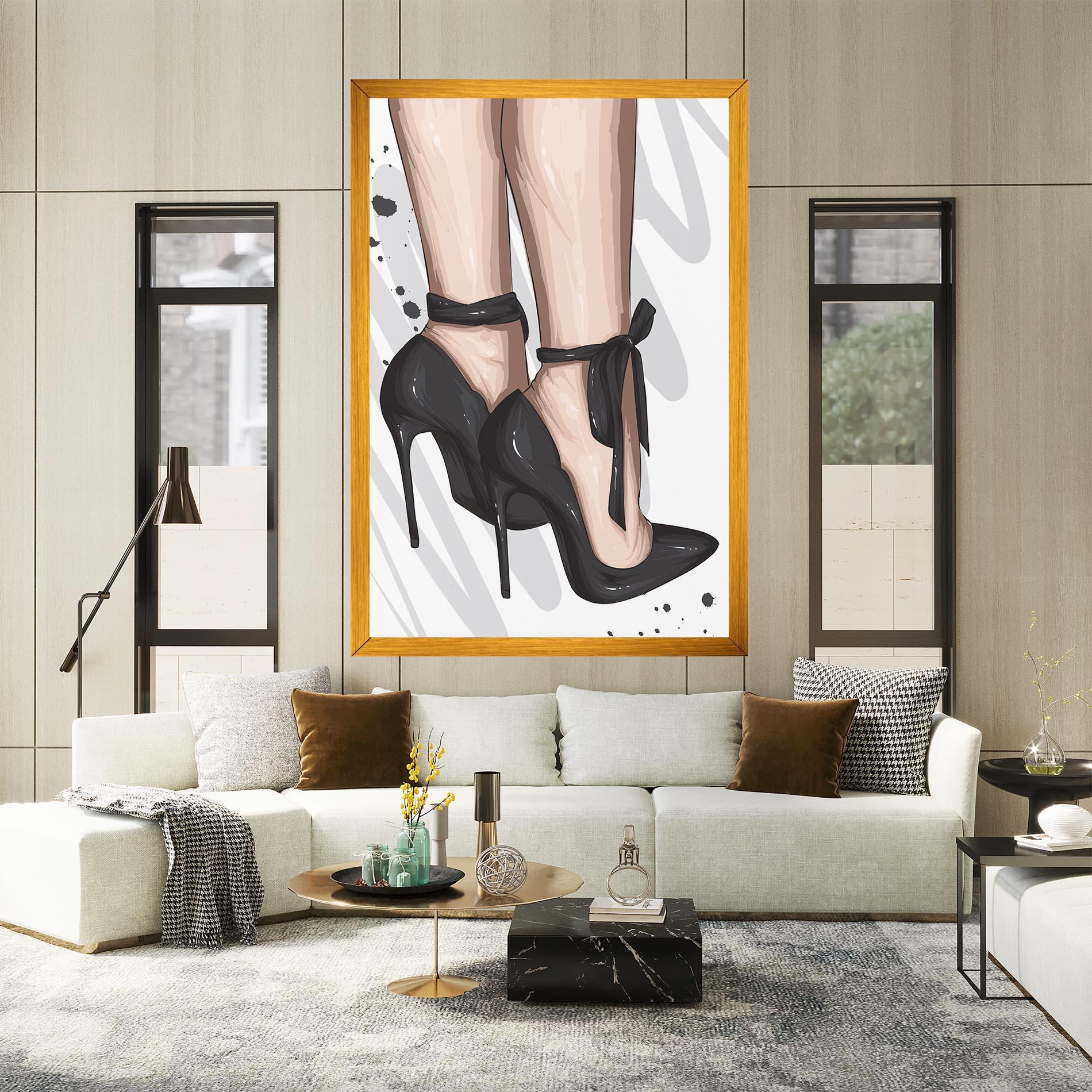 Tablou Canvas Black Woman Shoes mockup 2
